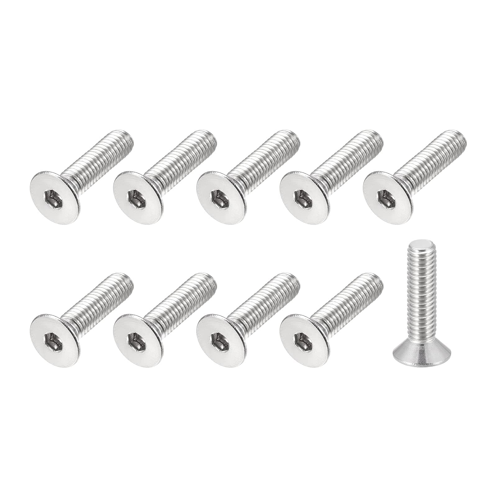 METALLIXITY Flat Head Countersunk Machine Screws, (M3x12mm) 40Pcs, 304 Stainless Steel Socket Head Cap Screws - for Machinery, Furniture, DIY
