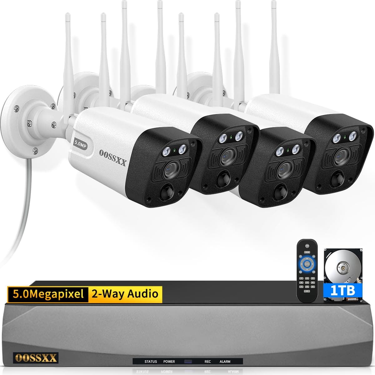2 Way Wireless Security Camera System & PIR Detection Outdoor 5.5MP Wi-Fi Video Surveillance System