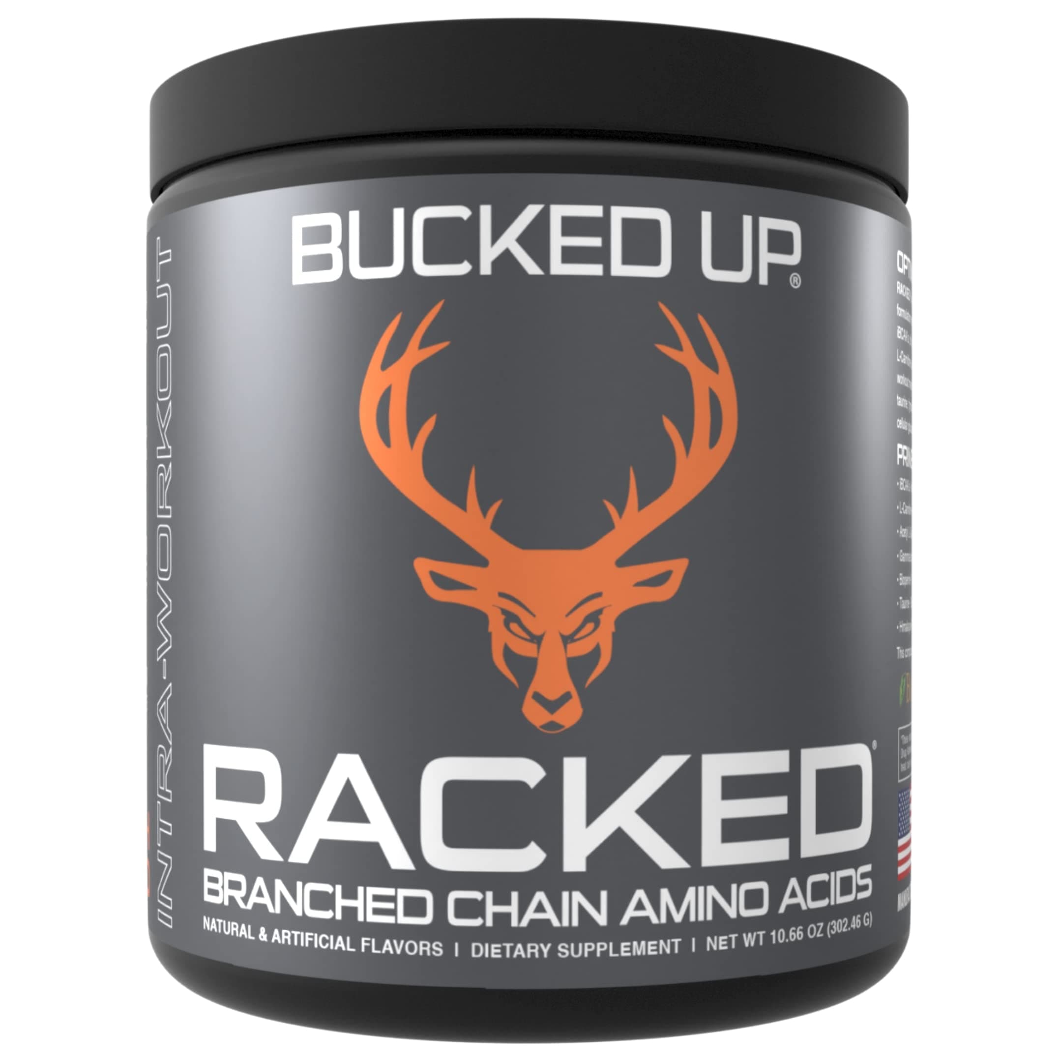 RACKED™ Branch Chained Amino Acids | L-Carnitine, Acetyl L-Carnitine, GBB | "BCAAs That You Can Feel!" Powder, 30 Servings (Peach Mango)