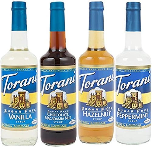 Torani Sugar Free Favorites One Each, Chocolate Macadamia Nut, Hazelnut, Vanilla and Peppermint 25.4 ounce each (4 pack)