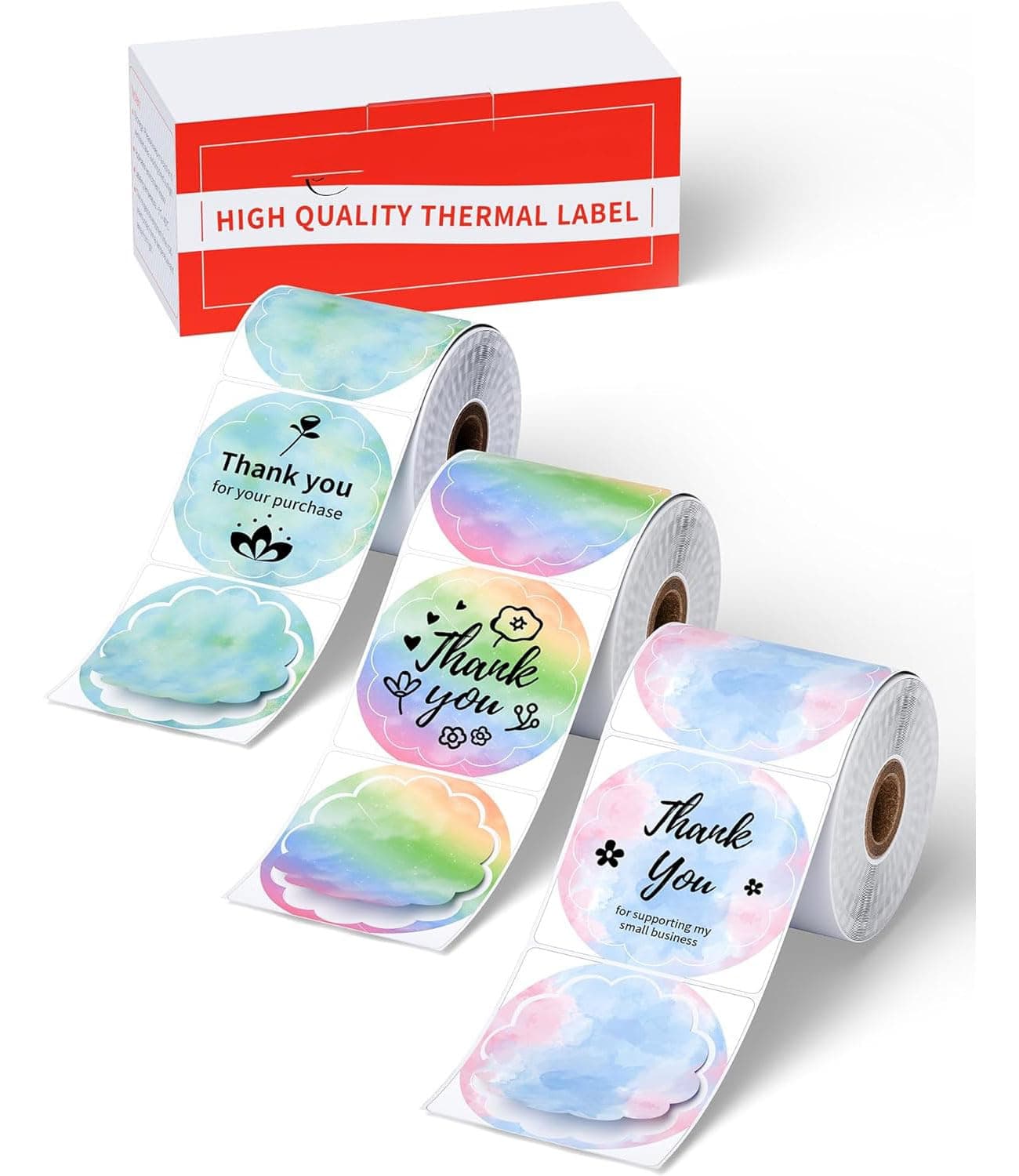 M220ラベル M110 感熱ラベル 円形 - 1.97インチ オリジナルプリントマスターラベル Phomemo M100 M110 M220 M221 M150 M250 M260 ラベルメーカーに対応 M110ラベル DIYデザイン用 3ロール グラデーションフラワー