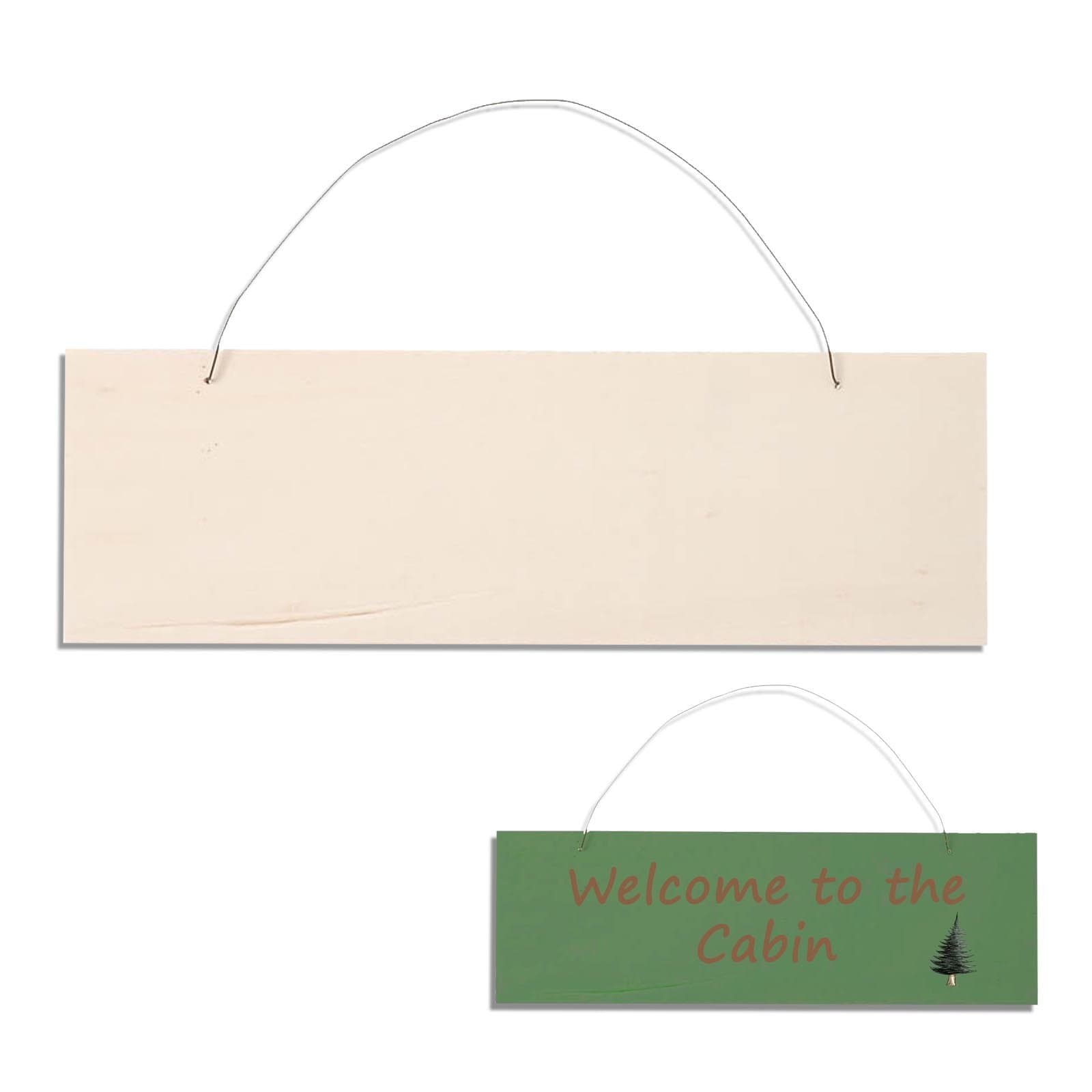 Craft Fix Unfinished Wood Sign with Wire Hanger - 2.5 x 8