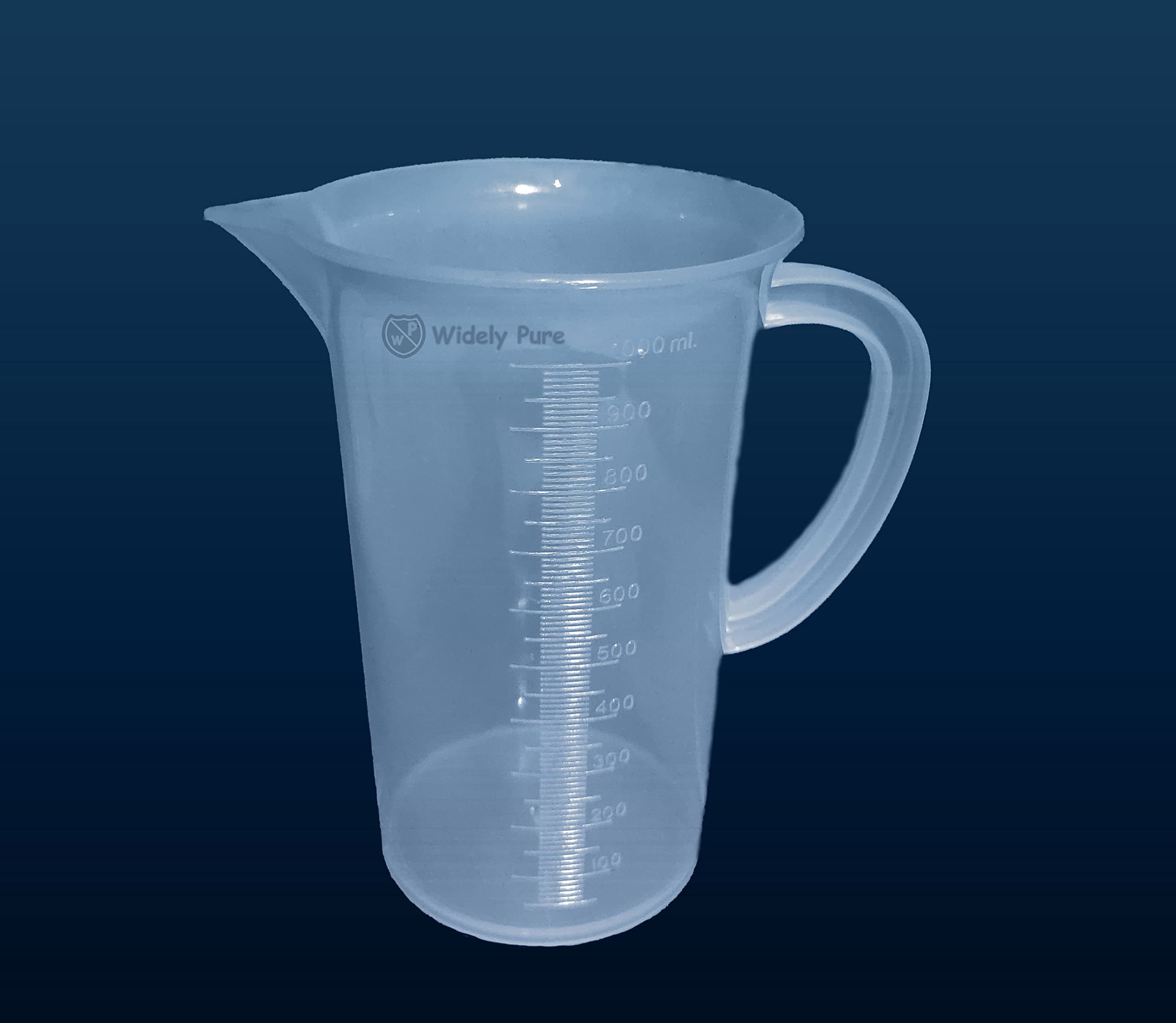 Measuring Jug 1000ml with Handle Transparent Molded in Polypropylene Plastic
