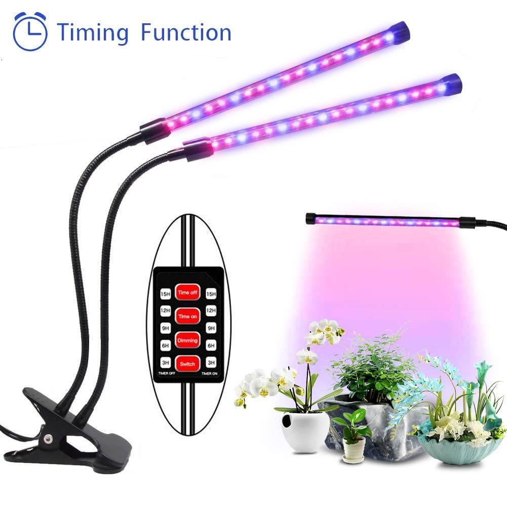Plant Grow Light Timed ON/OFF Function - 36 LED 3H/6H/9H/12H/15H Timer 5 Dimmable Plant Grow Lamp for Indoor Plants[2018 Upgraded]