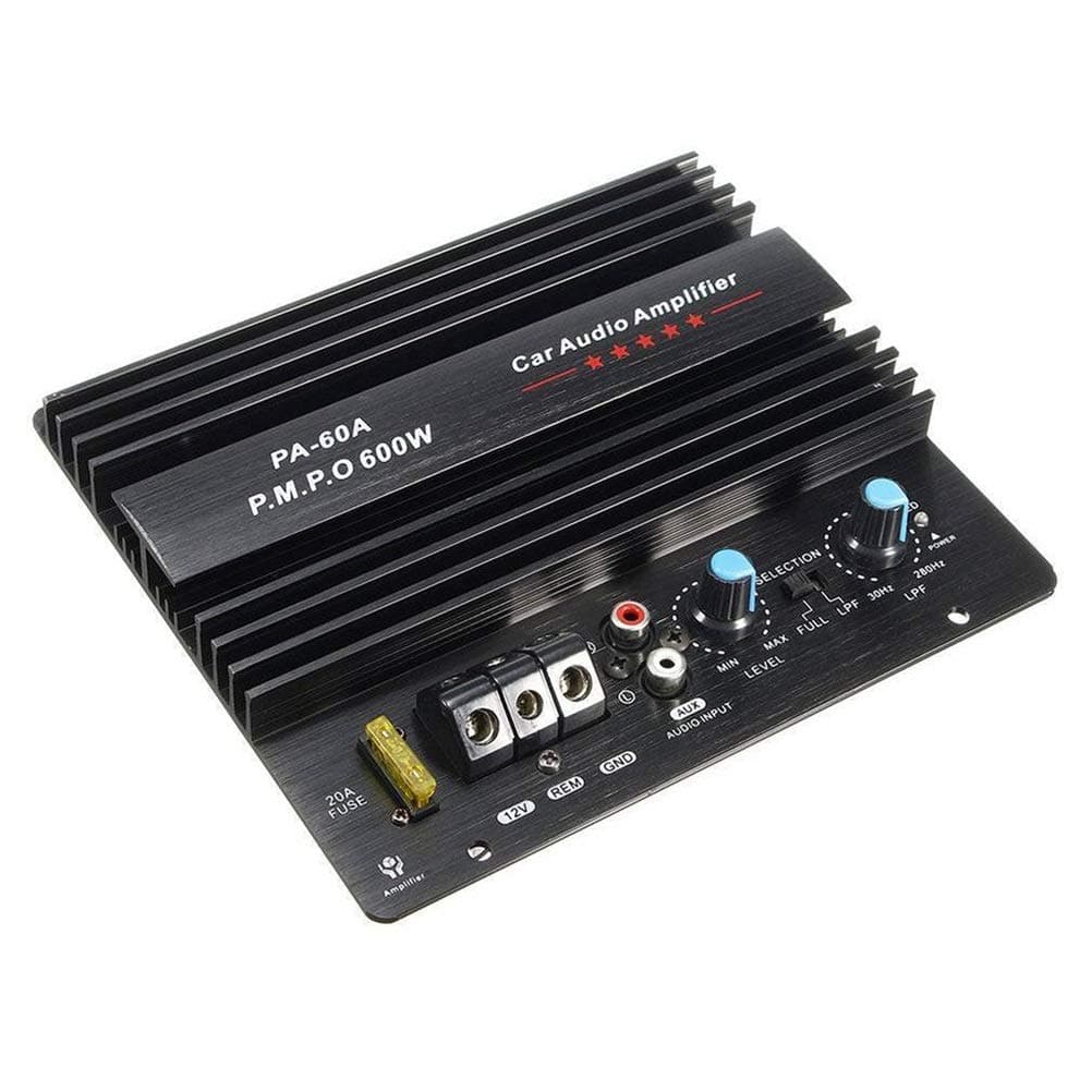KDLK Amplificateur Audio De Voiture 12V 600W Mono | Panneau D'ampli, Puissant, Caisson De Basses, Lecteur Module D'amplification Automobile, Cristal Puissance 3D