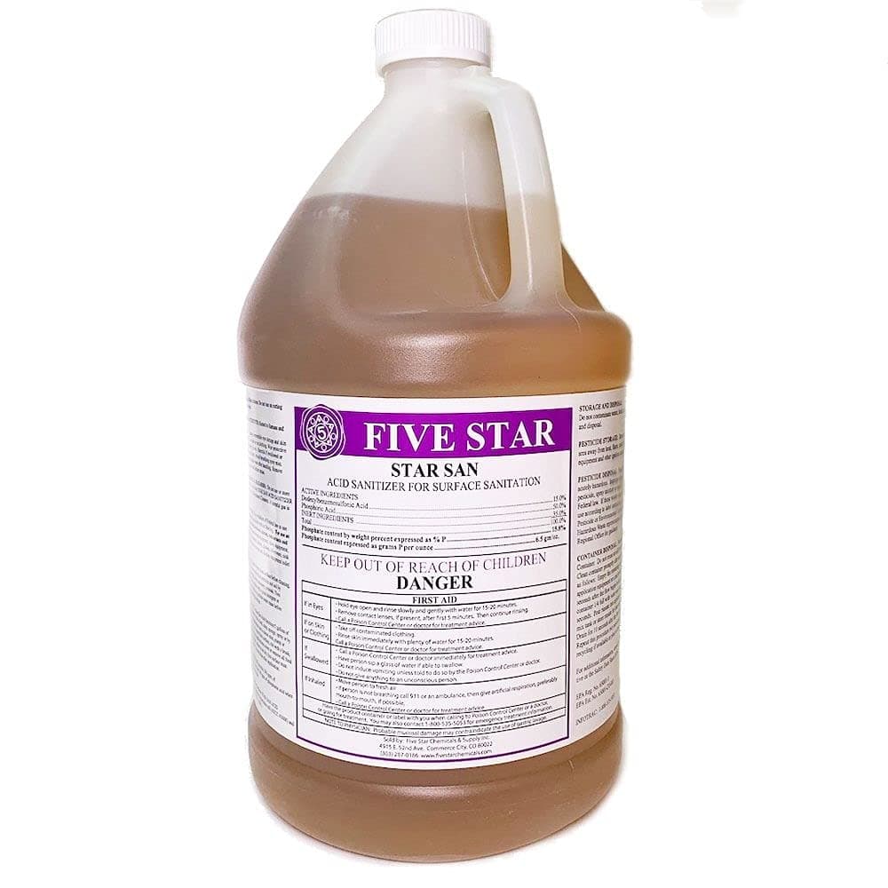 Five Star - Star San - 1 Gallon (128 OZ) - Food-Grade High Foaming Acid Sanitizer, 8 Pound (Pack of 1)