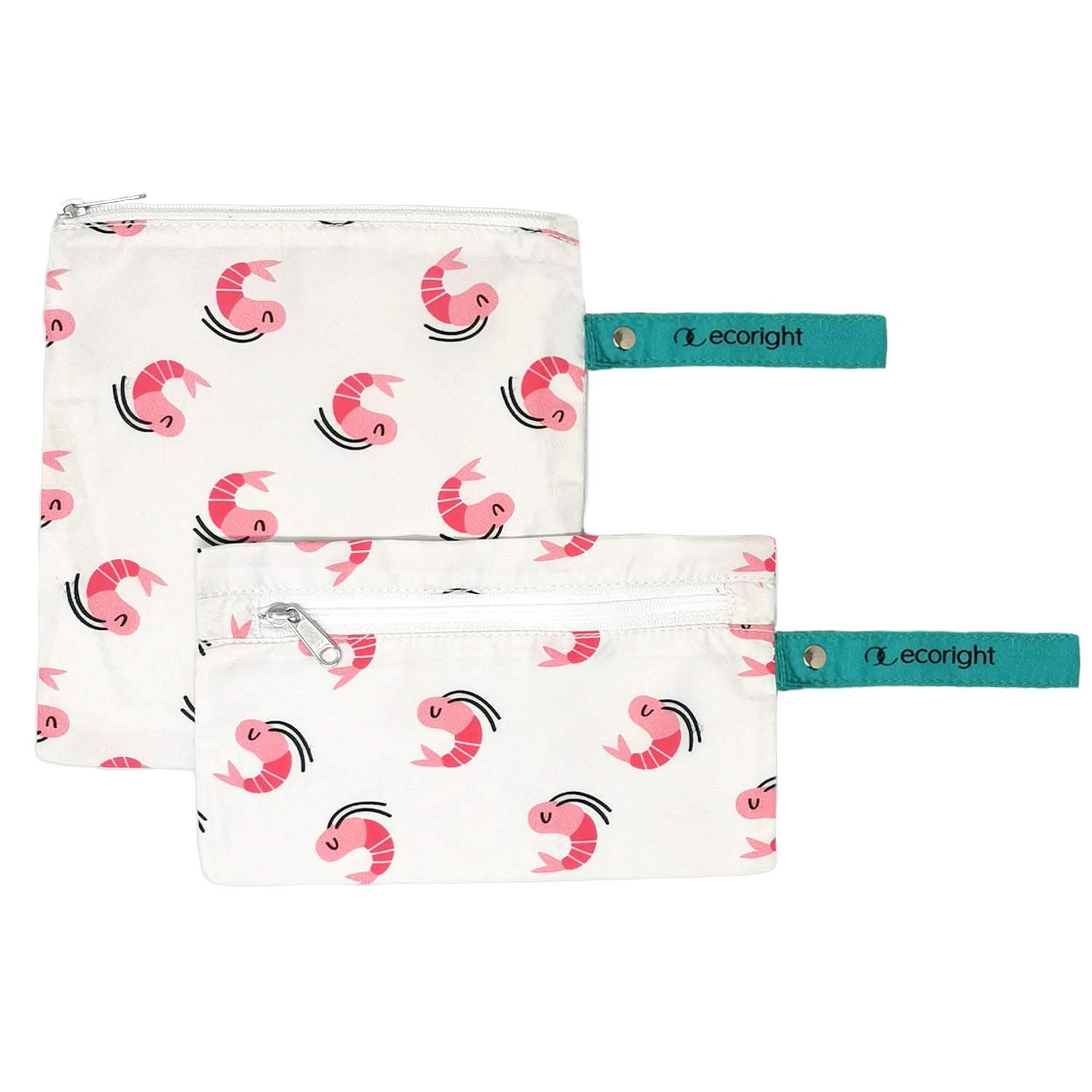 EcoRight Eco Friendly Sandwich Bags RPET Reusable Snack Pouches with Zipper for Adults & Kids Lunch Bag, Travel Food Storage | Leakproof, Washable, FDA Grade, BPA-FREE | 1 Medium & 1 Large