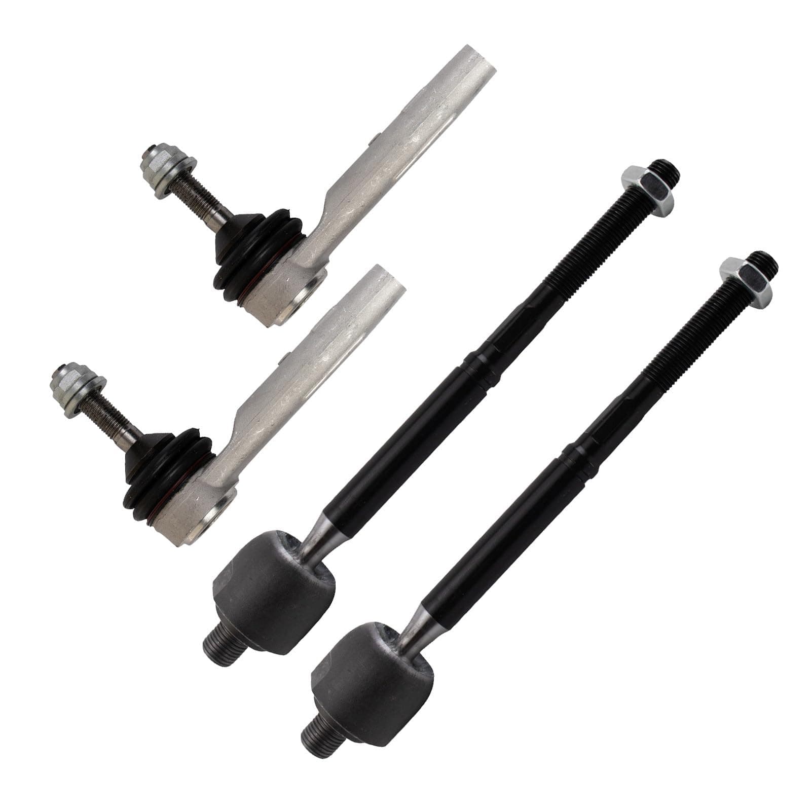 TRQ Front Inner and Outer Tie Rod Set 4 Piece Compatible with 2016-2020 Tesla S 16-20 X