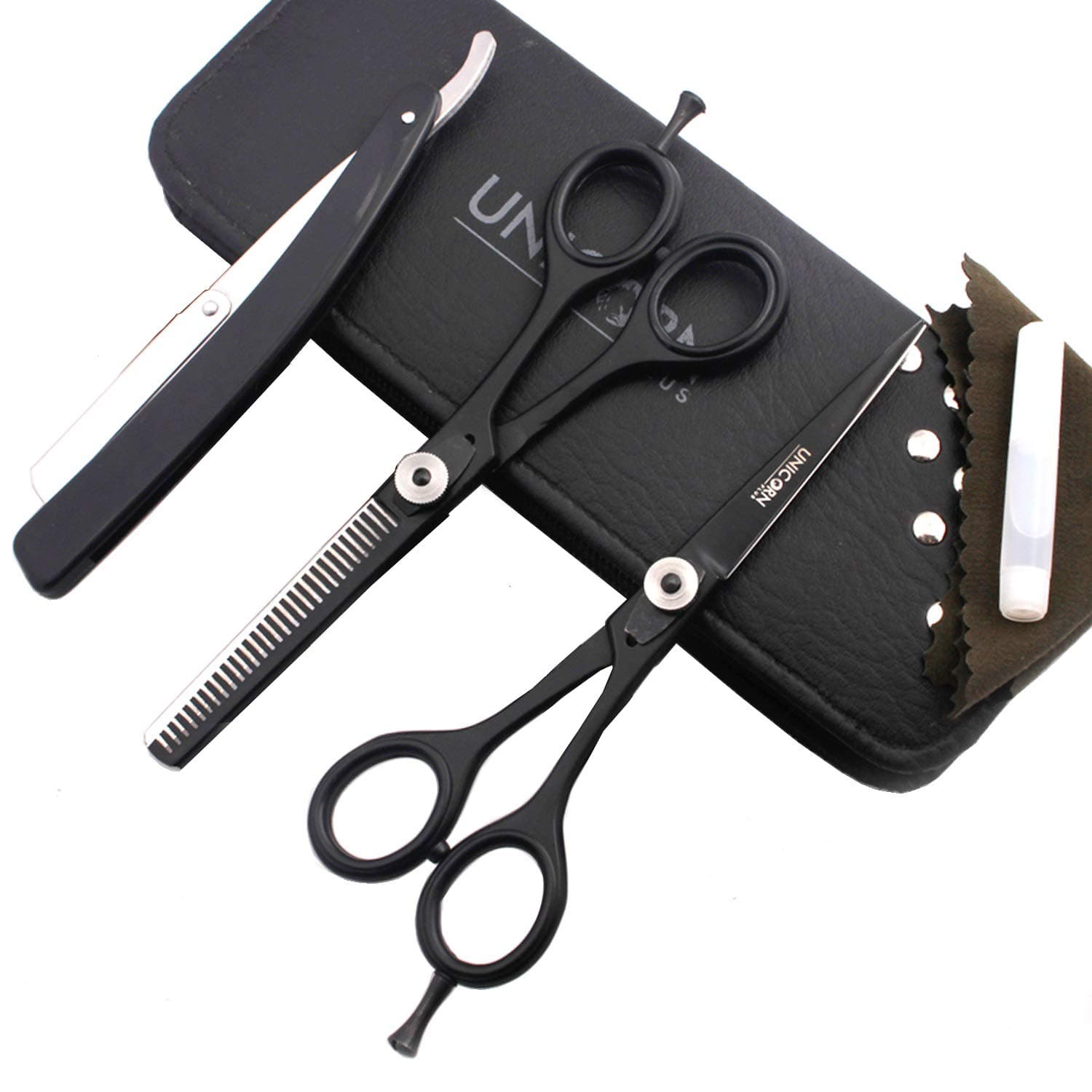 Professional Hairdressers Scissors 6.0 Inch - Pet Grooming Scissors - Straight Hair Cut Scissors - Dog/Cat Hair Care Scissors by Unicorn Plus (Hairdressing Scissors Set)