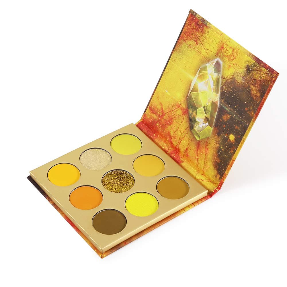 docolor Eyeshadow Palette 9Colors Yellow Eyeshadow Gemstone Shadow Palettes Highly Pigmented Mattes Shimmers Naked Smokey Glitter Cream Colorful Powder Blendable Long Lasting Waterproof Makeup Palette