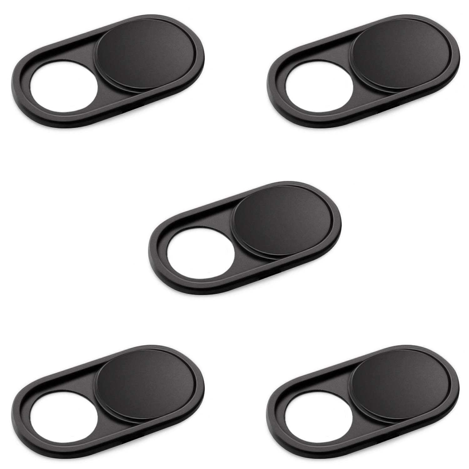 CloudValley Camera Cover Slide, 0.026 Inch Metal Webcam Cover for MacBook Pro, MacBook Air, Laptop, Mac, PC, iPad, iPhone, Ultra-Thin Privacy Covers [Black - 5 Pack]