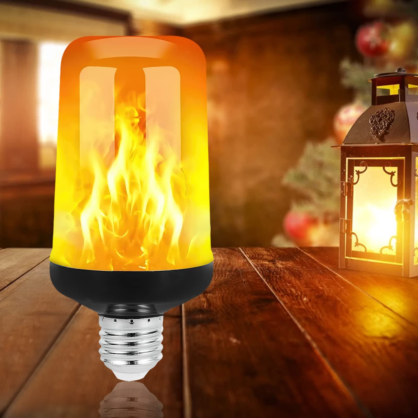 LED Flame Effect Light Bulb 4 Modes Gravity Sensor Flame Flicker E26 Warm White Vintage Bulbs for Halloween Party Christams Pub Club Cafe Wedding
