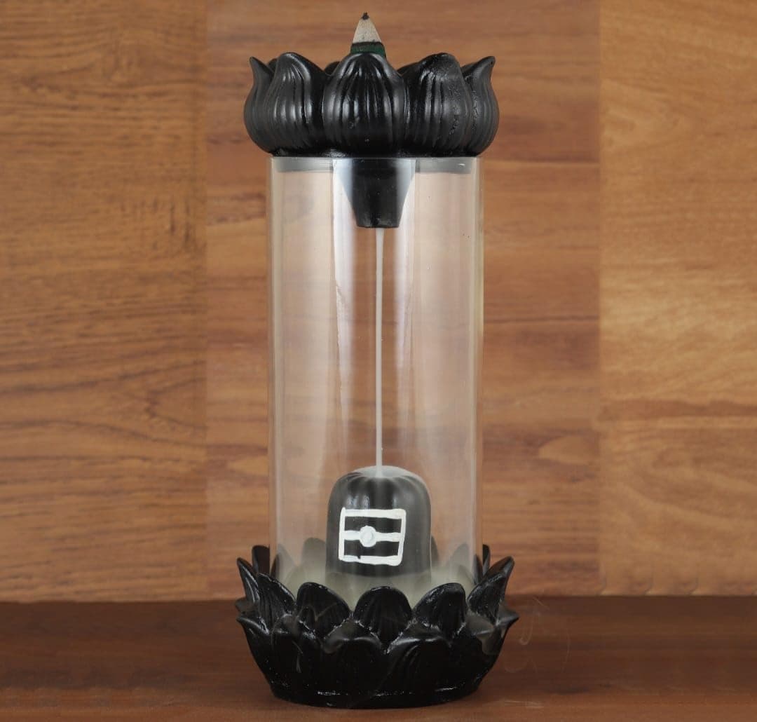 Shivlinga Smoke Backflow Decorative Polyresin Incense Holder with 20 Back Flow Incense Cone