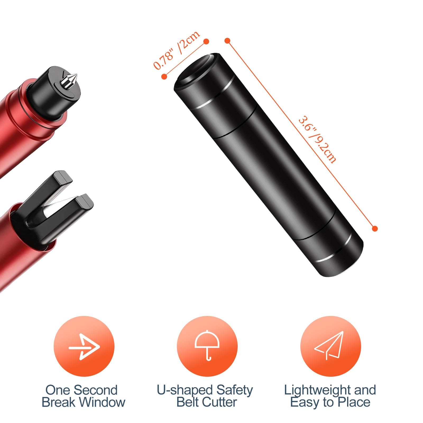 EDEN LIFE Car Window Breaker and Seatbelt Cutter 2 Pack, 2-in-1 Car Safety Hammer, Multifunctional Auto Glass Breaker, Portable Car Emergency Rescue Tool for Automotive Accidents