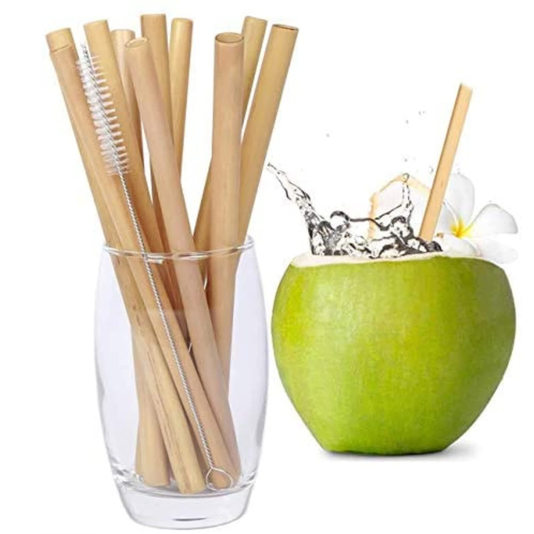 Bamboo Straws, Reusable Drinking Straws, 16 Pieces