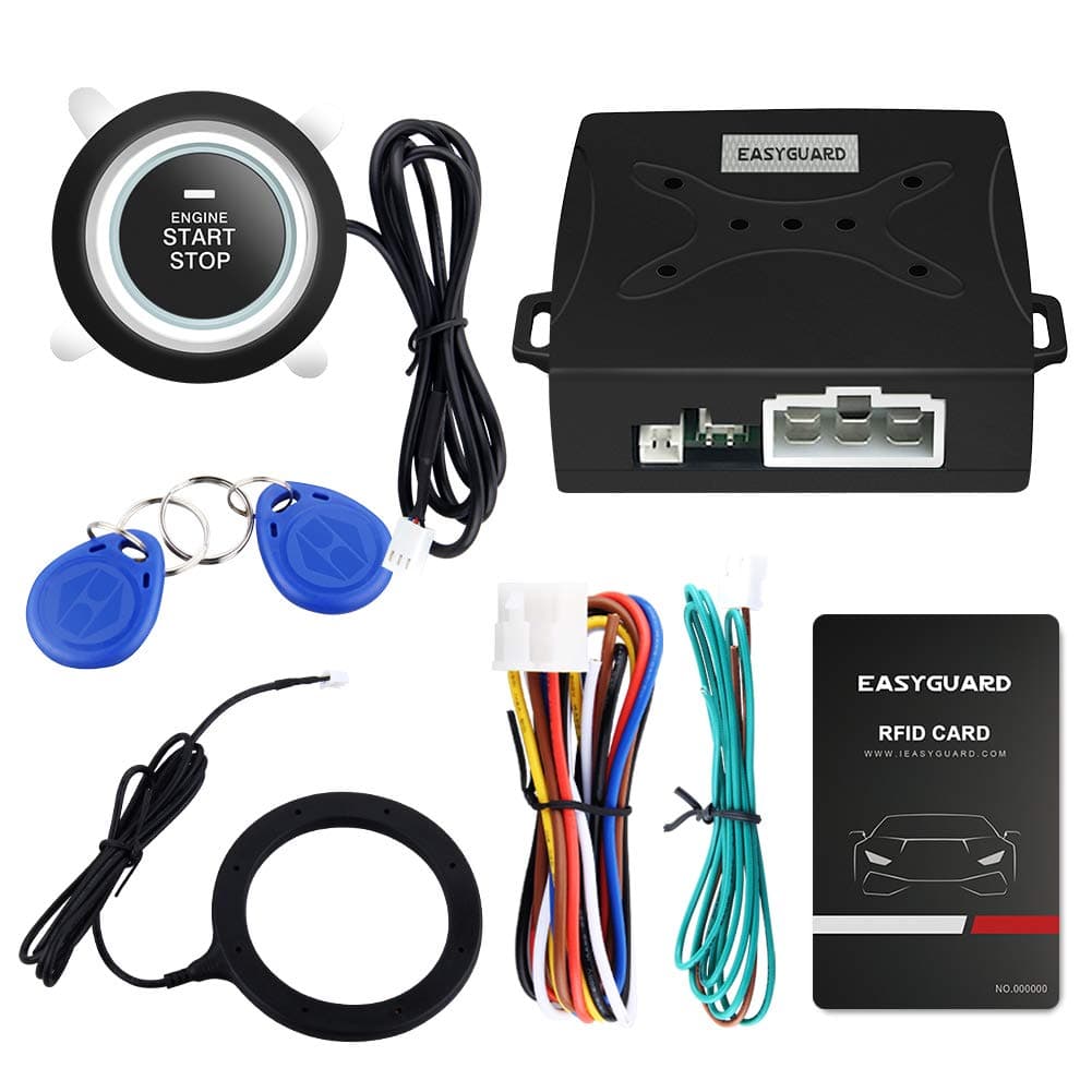 EASYGUARD EC004 Smart Rfid Car Alarm system Push Engine Start stop button & Keyless Go System Fits for most DC12V cars