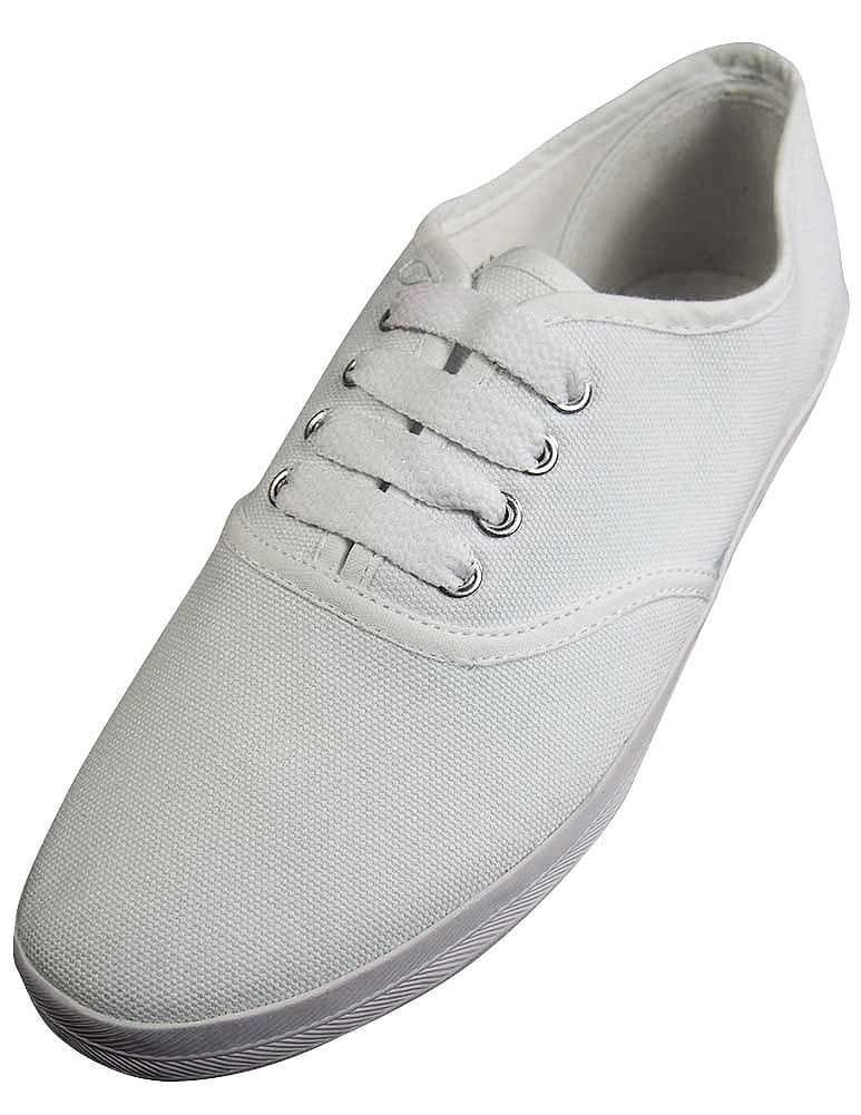 EasySteps Women s Canvas Lace Up Shoes with Padded Insole White 7 B(M) US