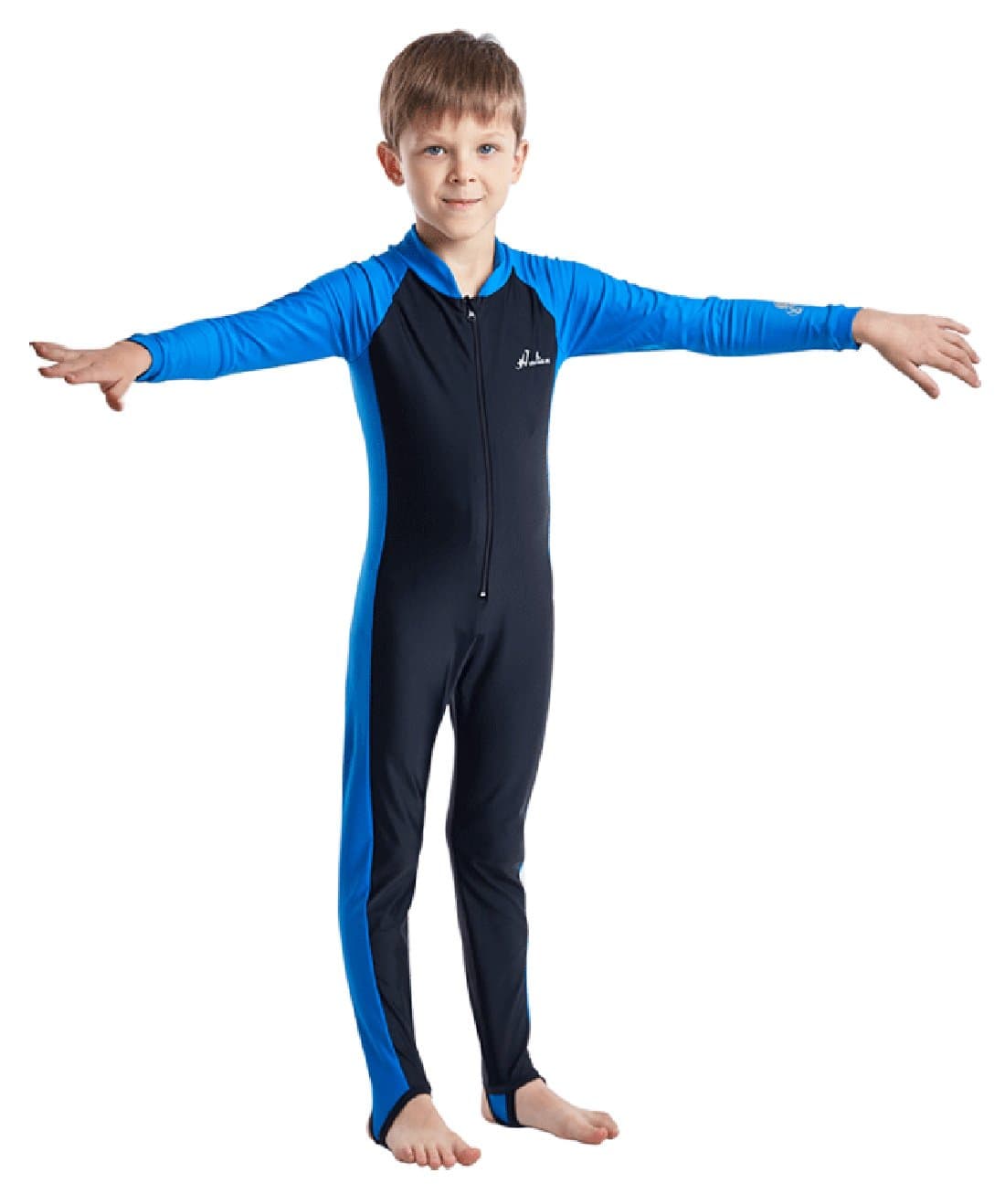HaoLian Boys Full Body Swimsuit UV Sun Protective One Piece Floating Suits Swimwear for Age 3-14 Years