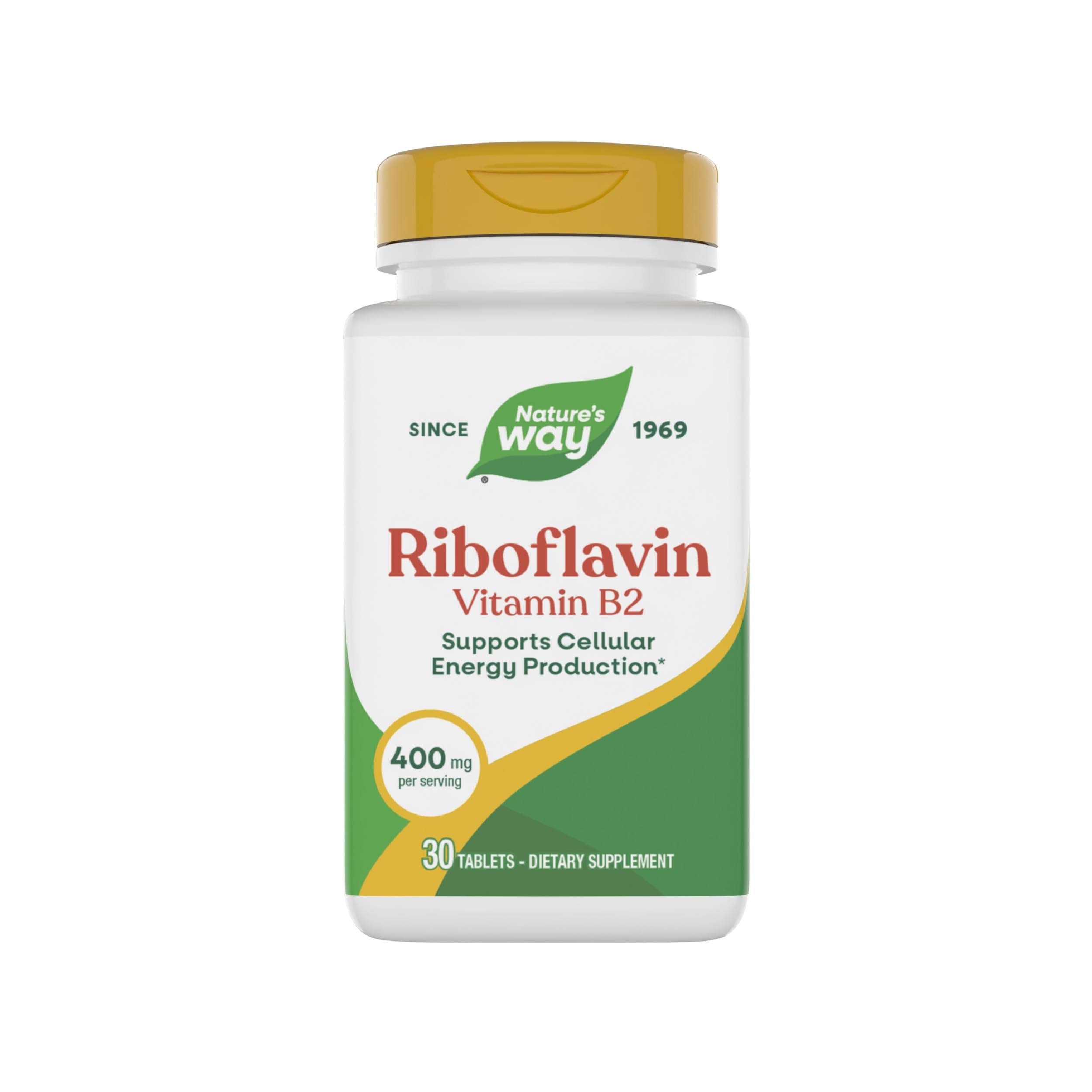 Nature's Way Riboflavin Vitamin B2, Supports Cellular Energy Production*, Vegan, 30 Tablets