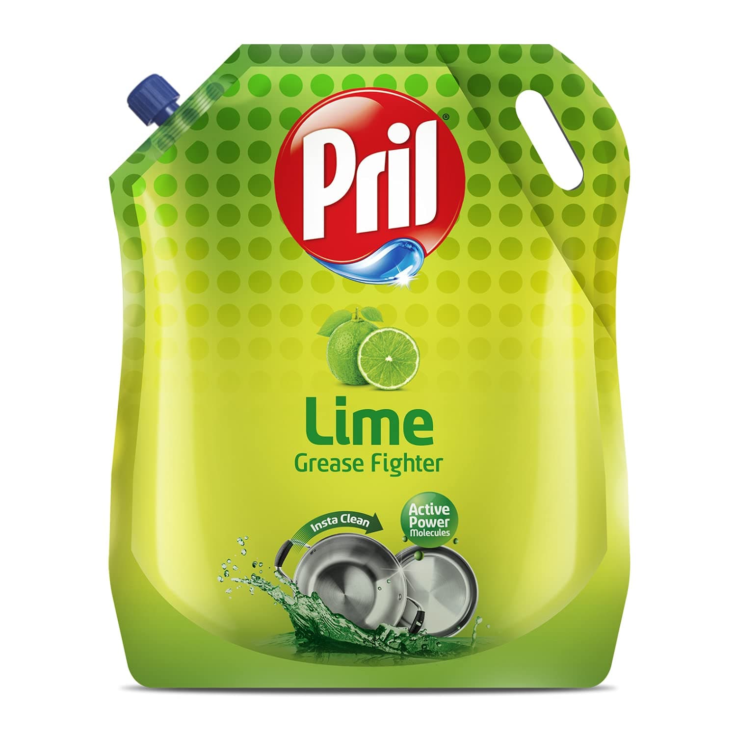 Lime Liquid Dishwash Gel - 1.5 Litre Pouch | Dish Cleaning Liquid Gel with German Technology - Active Power Molecules Leaves No Residue, Grease Cleaner For All Types of Utensils