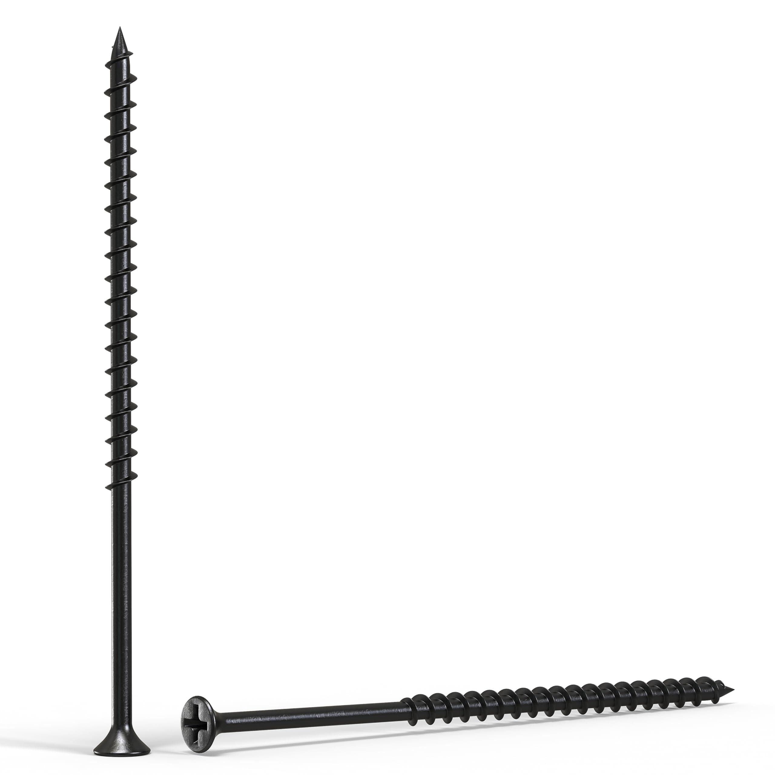 Qualihome #10 Coarse Thread Sharp Point Drywall Screw with Phillips Drive #2 Bugle Head, 1 Lb/Pound, Black, Ideal Screw for Drywall Sheetrock, Wood and More (4 Inch)