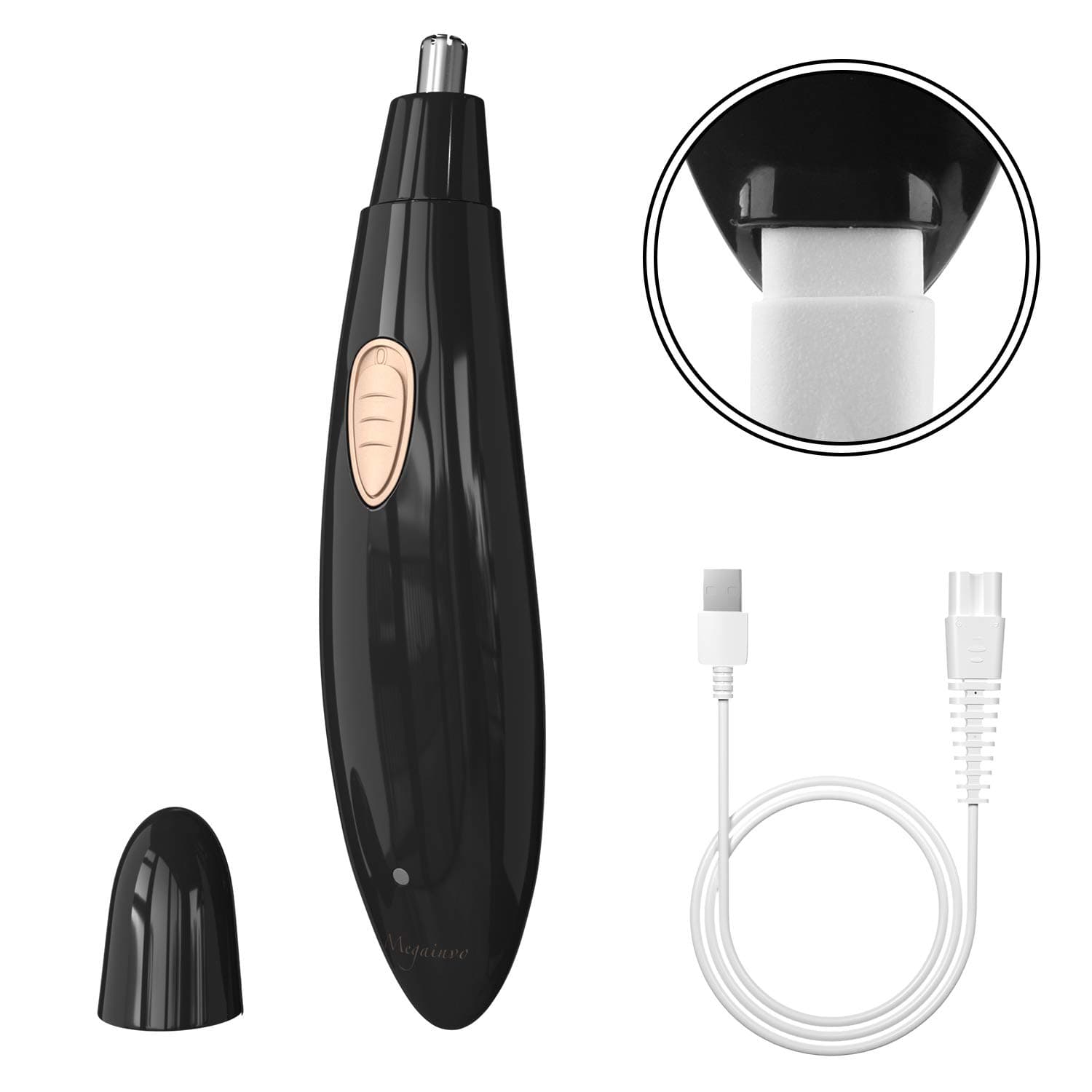 Nose Trimmer Ear Hair Trimmer for Men Women Rechargeable Professional Grooming Waterproof Wet Dry Use Washable Black
