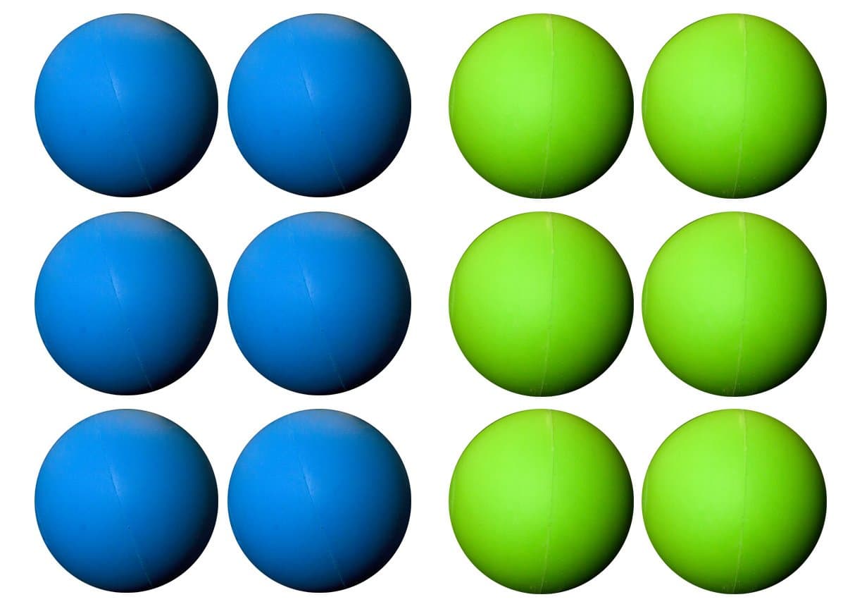 Assorted Color Lacrosse Balls 6 Blue 6 Green