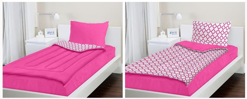 Zipit Bedding Set, Pink Clovers - Queen