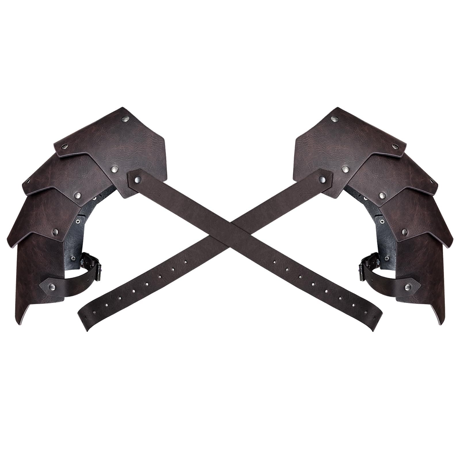 - HiiFeuer Medieval Faux Leather Double Pauldron, Vintage Mercenary Knight Shoulder Armor for LARP/Cosplay Ren Faire