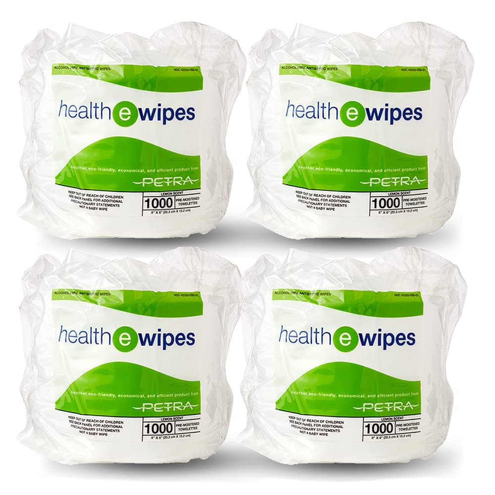 Antiseptic Heavy Duty Cleaning Wipes, Alcohol-Free Bulk Fitness Wipes (4000 Count Rolls, 4/Case) HealthEwipe Sanitizing Gym Equipment Wipes