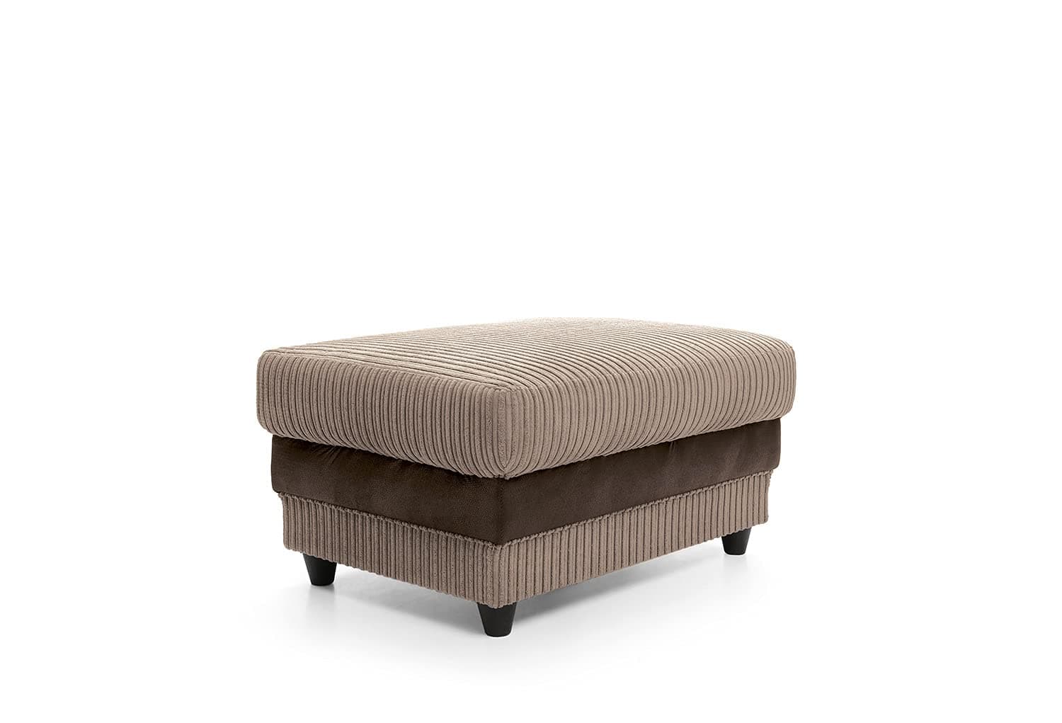 Abakus Direct Pouffes for Living Room - Stylish Samson Low Footstool with Water Repellent Jumbo Cord Fabric | Contemporary Living Room Furniture in Brown | 70Wx90Dx42H