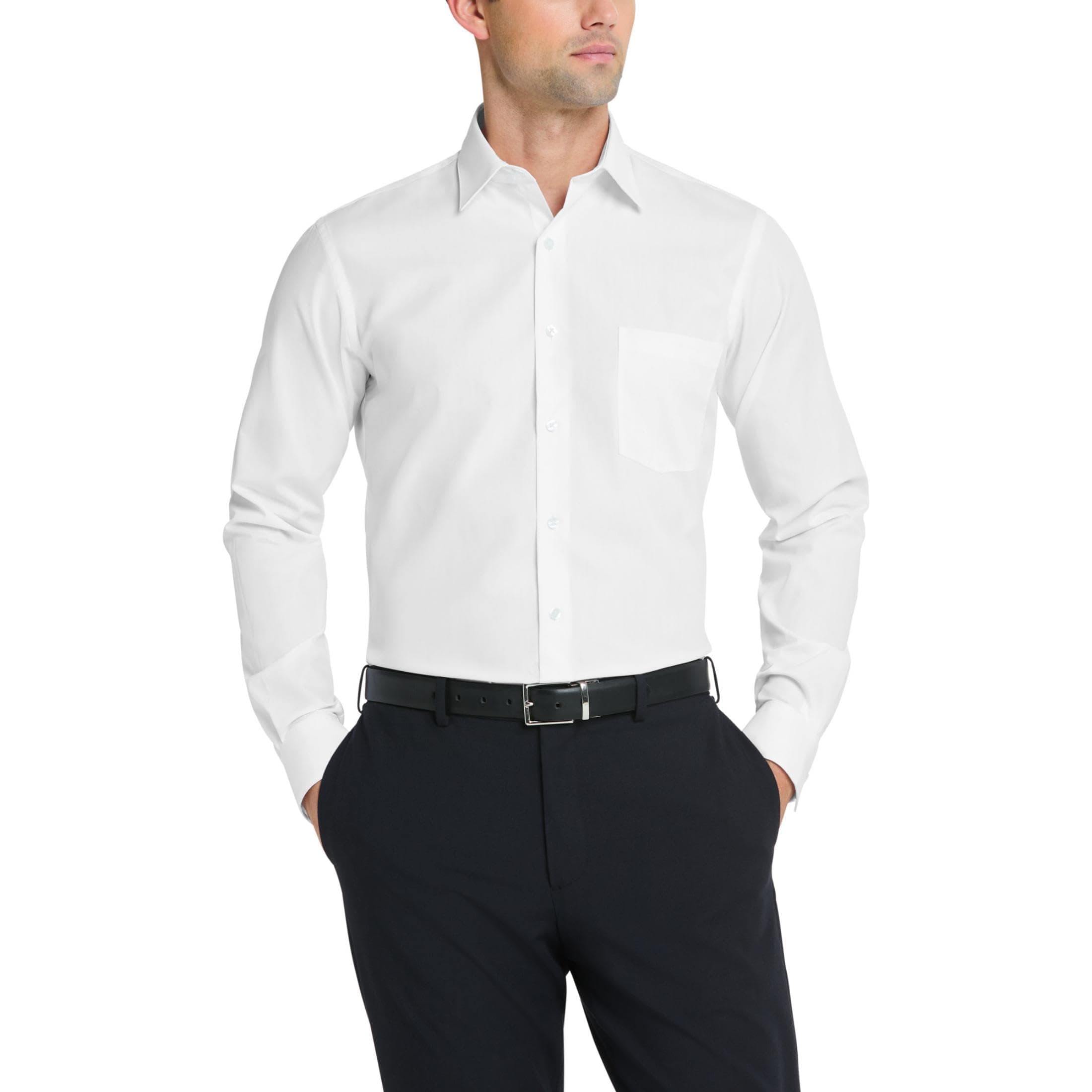 Van Heusen Men's Dress Shirt Fitted Poplin Solid