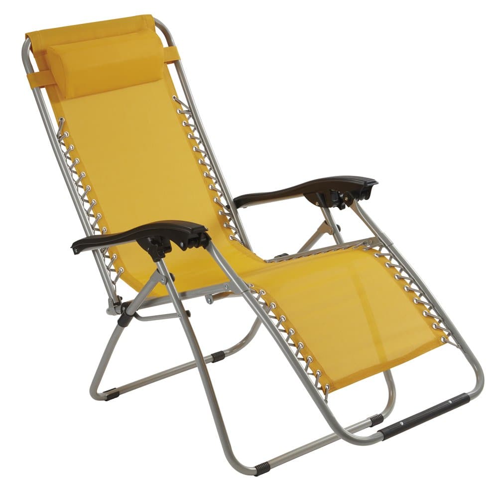Garden Gear Patio Lawn Recliner Chair Zero Gravity Chair with padded Cushion Headrest Folding for Outdoor use Camping, Beach, Reclining Sun Lounger, Deck Chair (1, Sunburst)