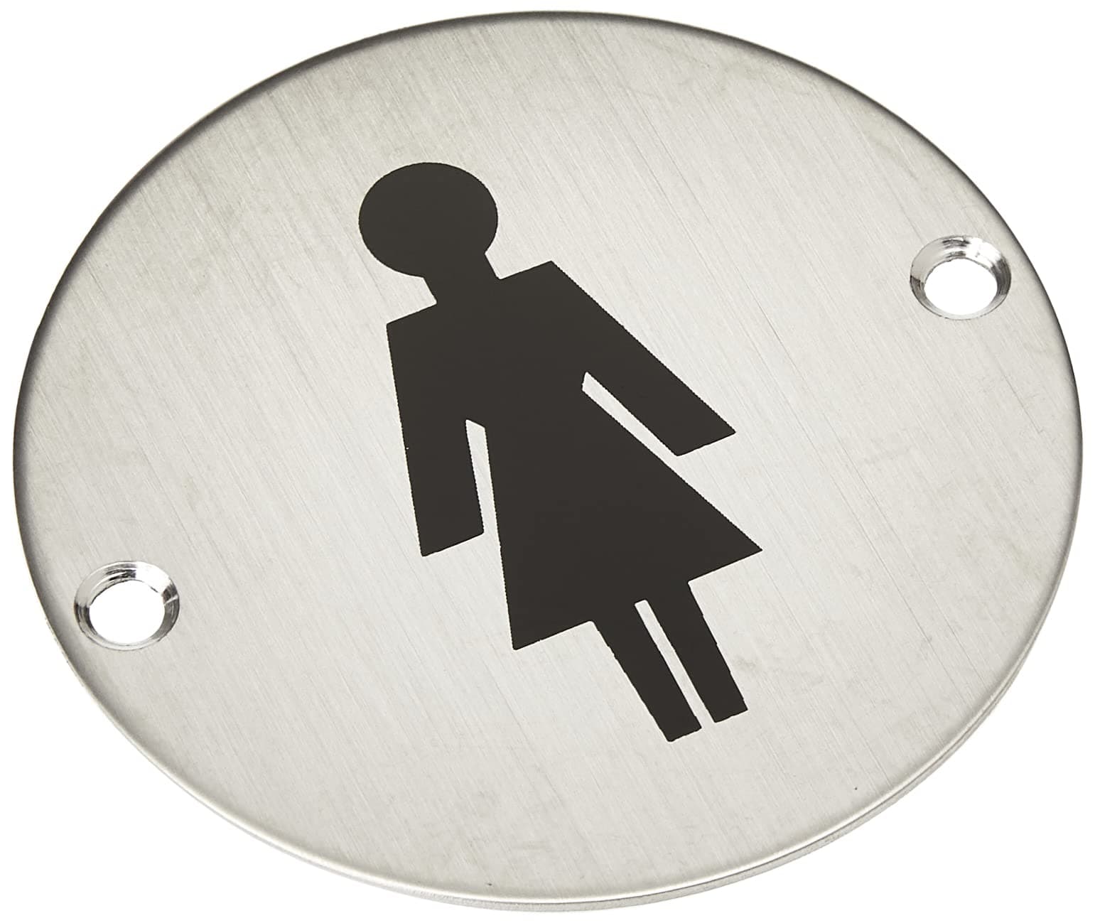 Stainless Steel Door Sign Female Toilet Symbol -75mm