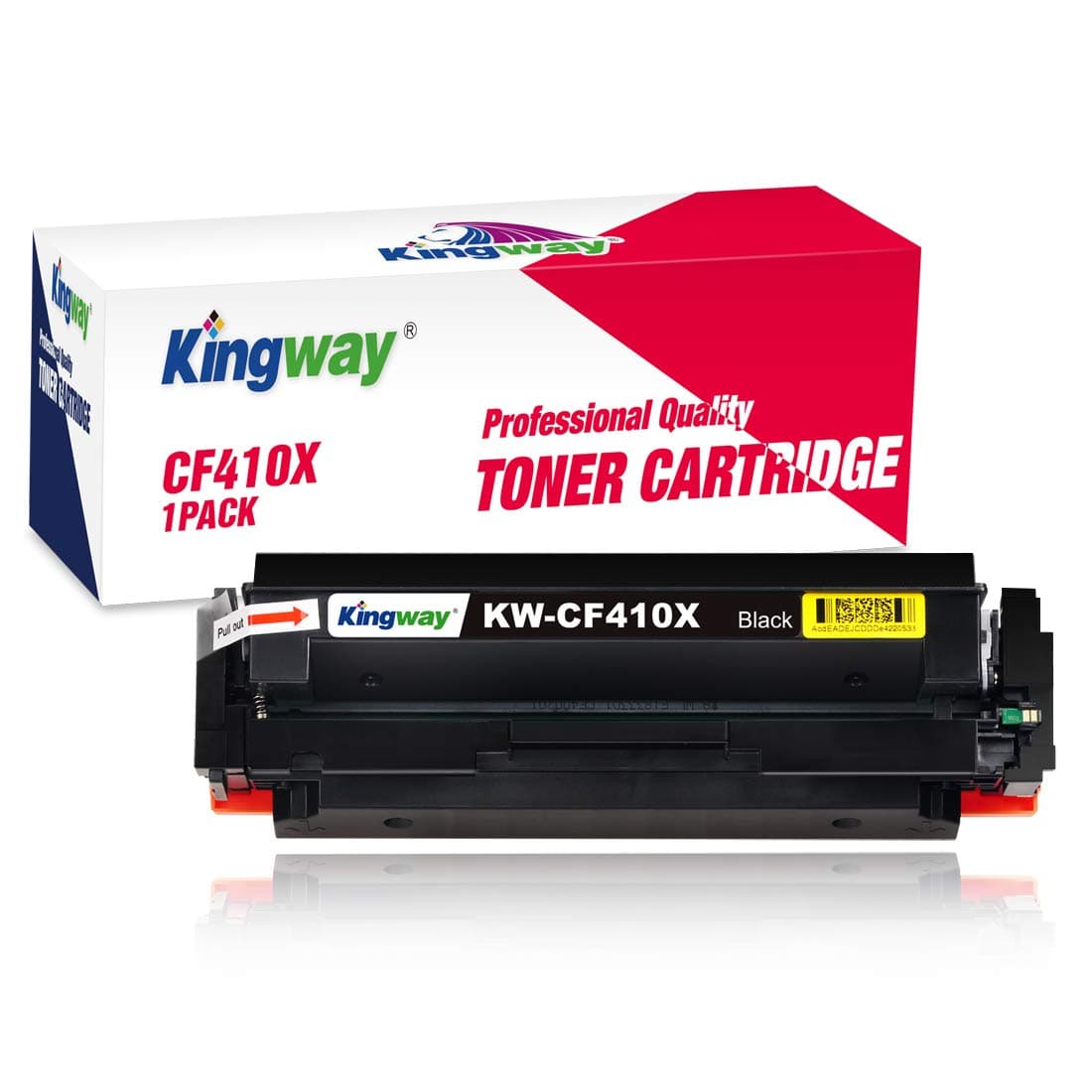 KINGWAY with Chip Compatible Toner Cartridge Replacement for 410A CF410A CF410X CF411X CF412X CF413X Work with Pro MFP M477fdw M477fnw M477fdn M452dw M452dn M452nw M377dw (1 Pack)