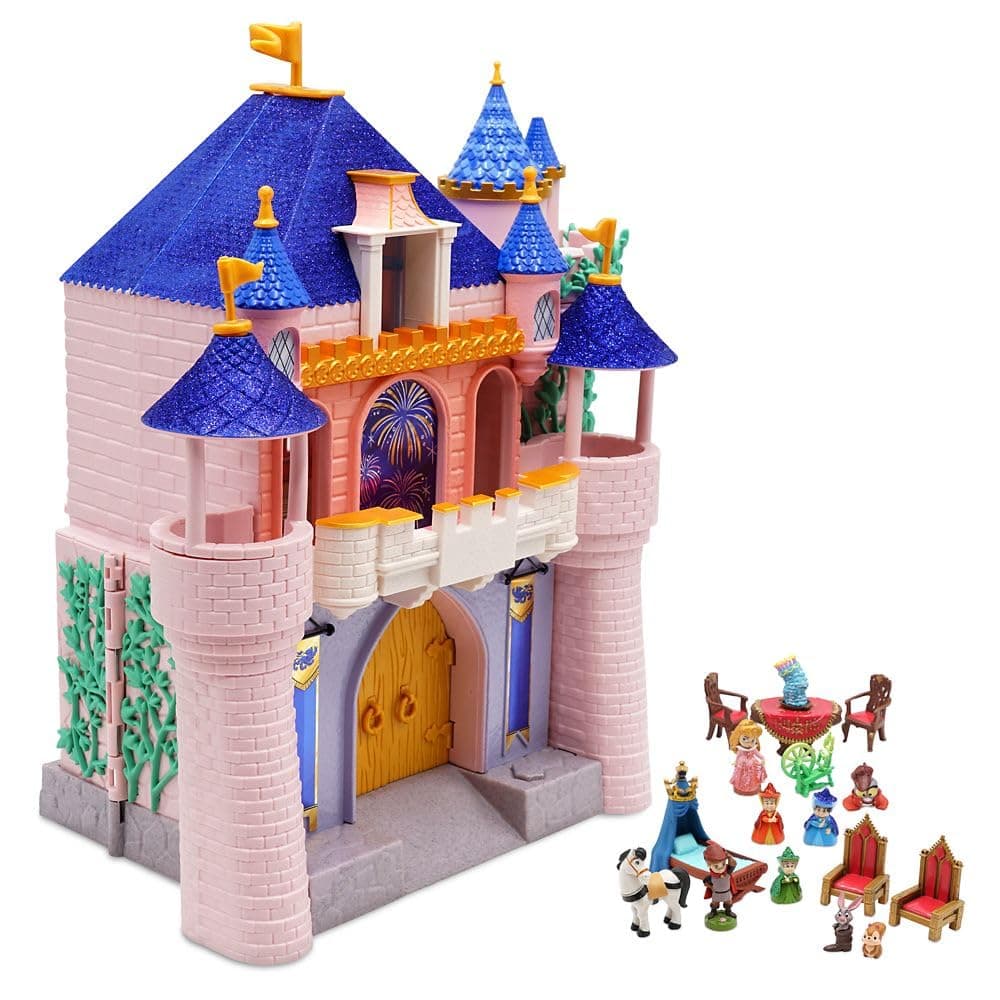 Disney Store Animators' Collection Deluxe Sleeping Beauty Doll House - 17-Piece Castle Playset with Princess Figures, Spinning Dancefloor, Music, and Fun Accessories