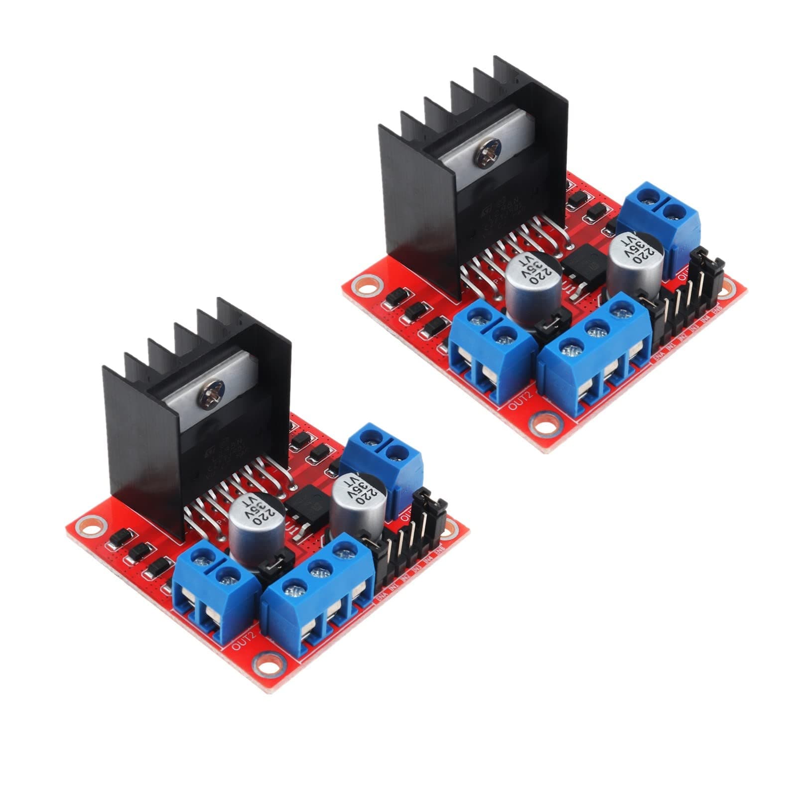 2 Pack L298N Motor Driver Controller Board Module Stepper Motor DC Dual H-Bridge Compatible with Smart Car Robot
