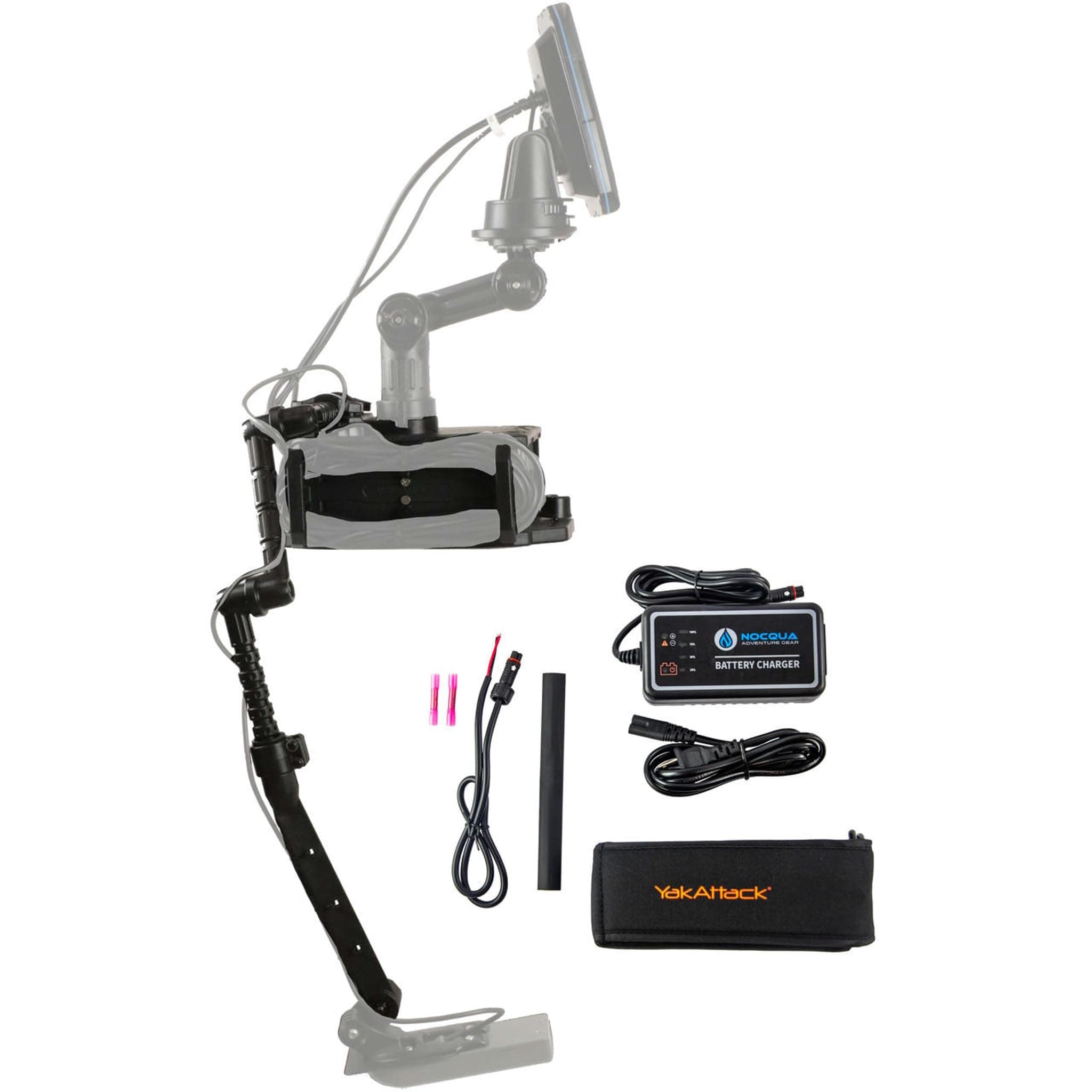 YakAttack Fully Loaded Combo Kit with Switchblade, CellBlok, and Portable Lithium-ion Water Resistant 20Ah Nocqua Powered Battery (CLB-1005) | Kayak Fishing Accessories