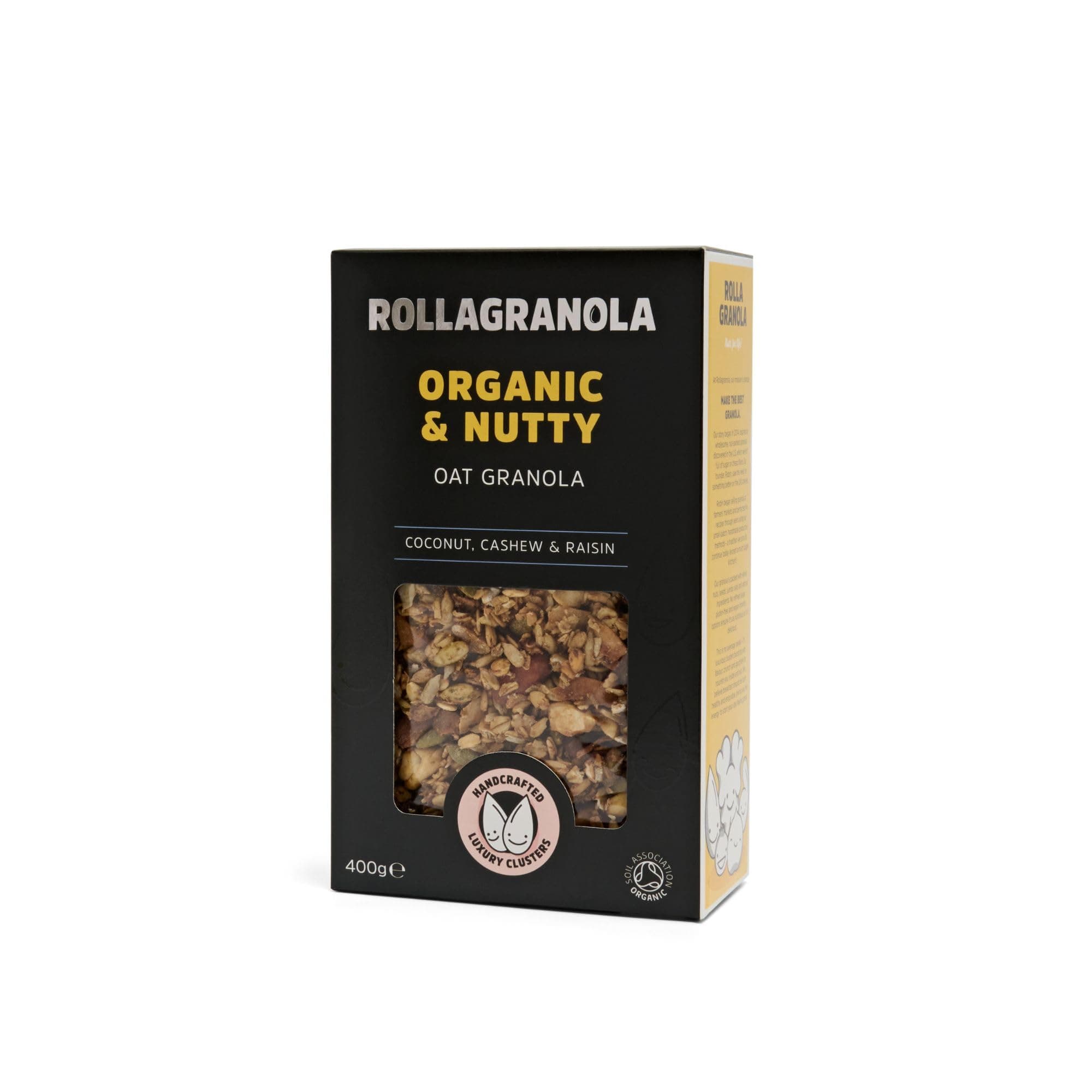 Rollagranola Organic & Nutty - 100% Natural, Free of Cereal, Gluten-Free, Vegan with No Added Refined Sugar - Handcrafted in The UK
