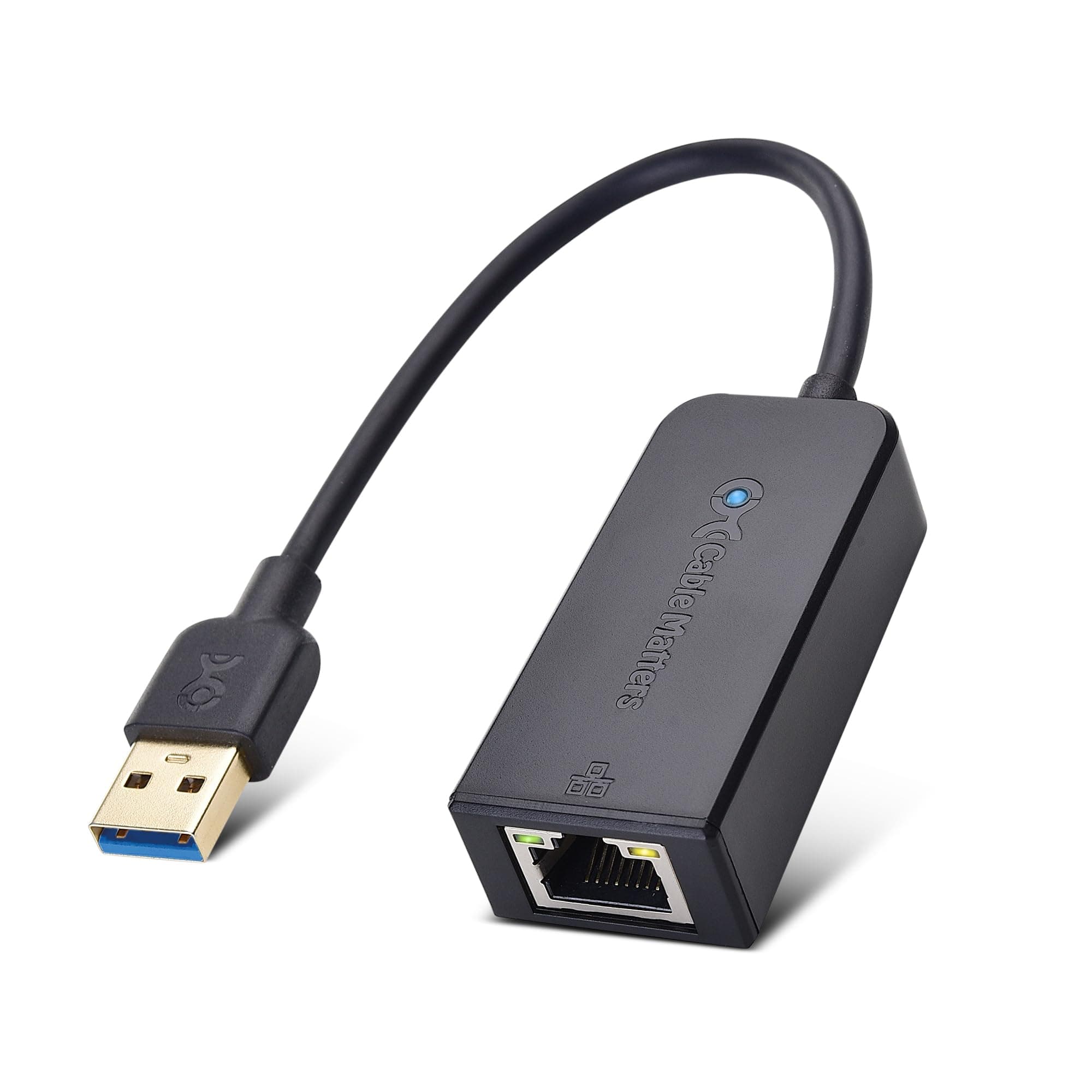 USB 3.0 to Gigabit Ethernet Adapter, USB to Ethernet Adapter 10/100/1000Mbps, Plug & Play for Windows, macOS & ChromeOS, Wake-on-LAN, Black (Not for Smart TV/Android)