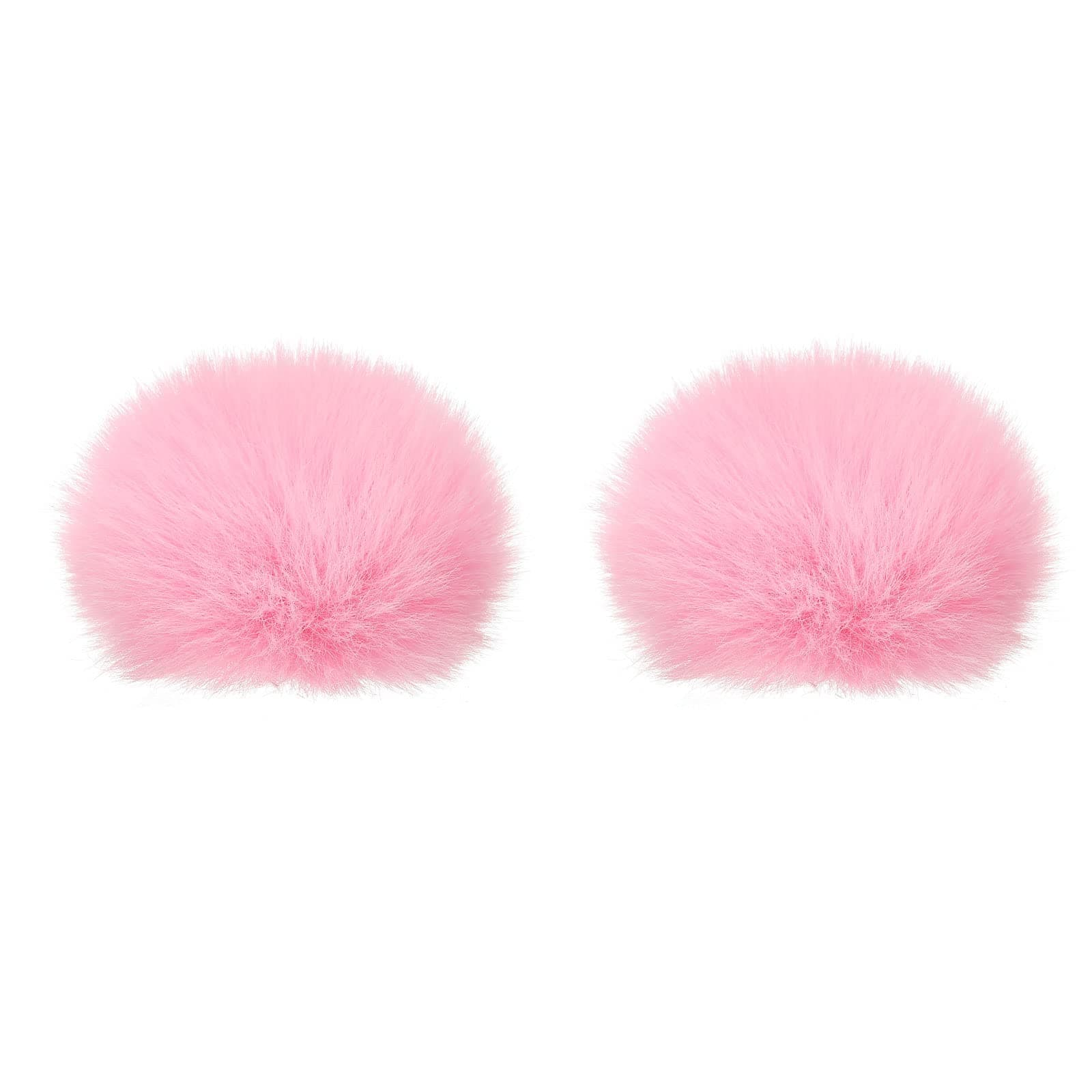 PATIKIL Furry Microphone Windscreen 8mm x 62mm Mic Cover Windshield for Indoor Outdoor Microphone Pink 2 Pack