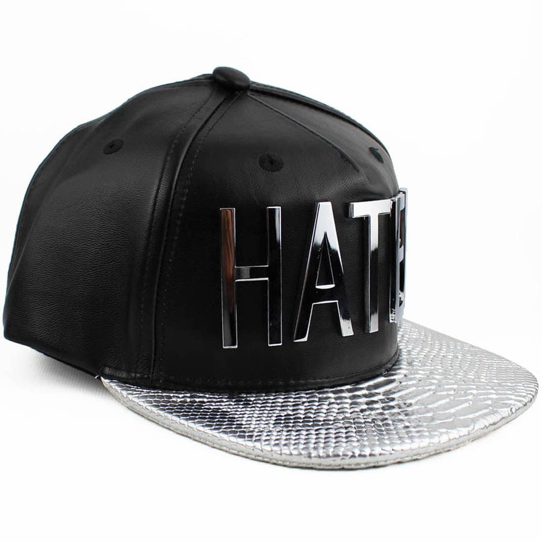 Hater Silver Snakeskin Snapback Hat