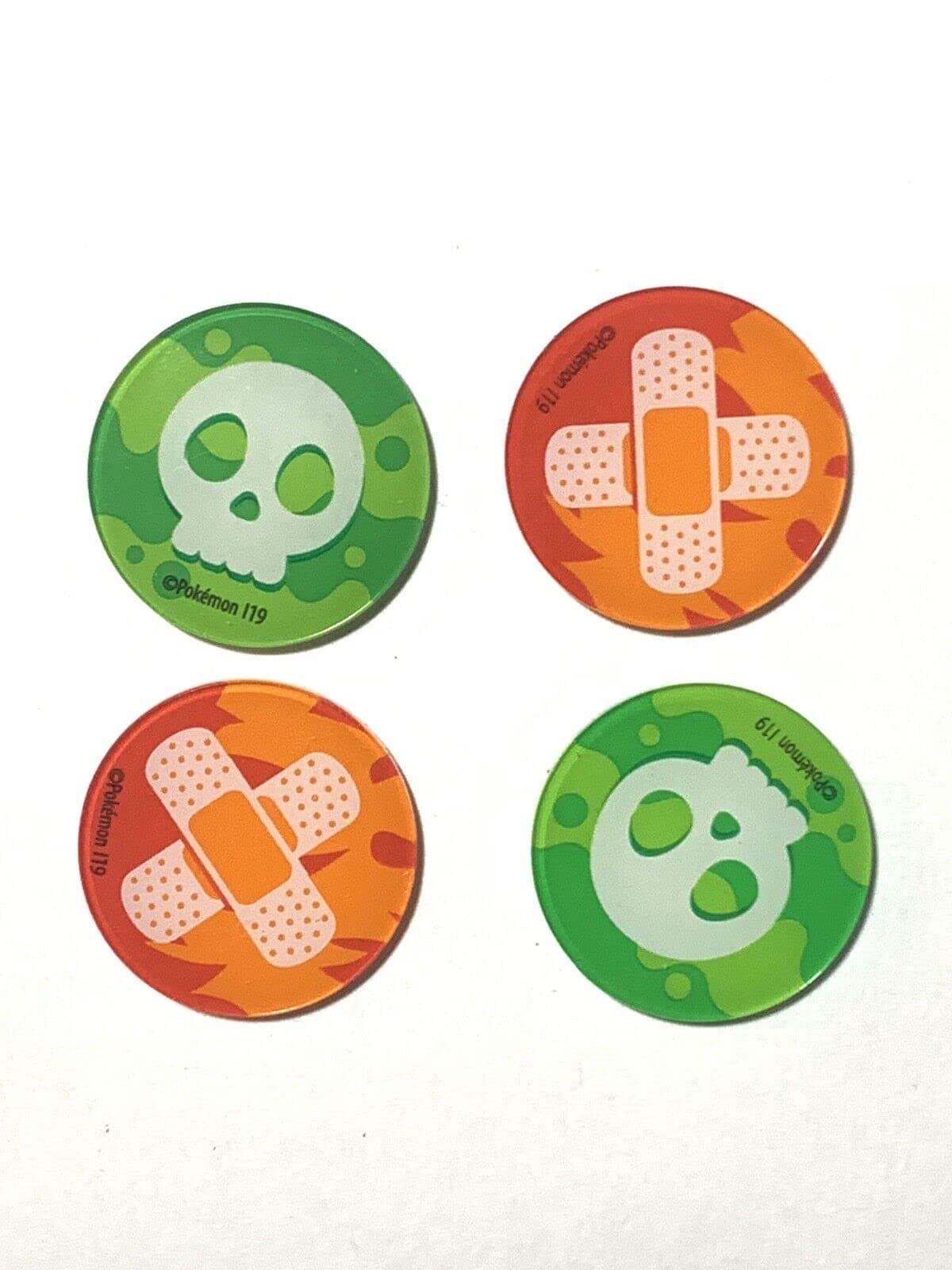 Pokemon x2 Official Poison and Burn Condition Markers Acrylic (New) Set