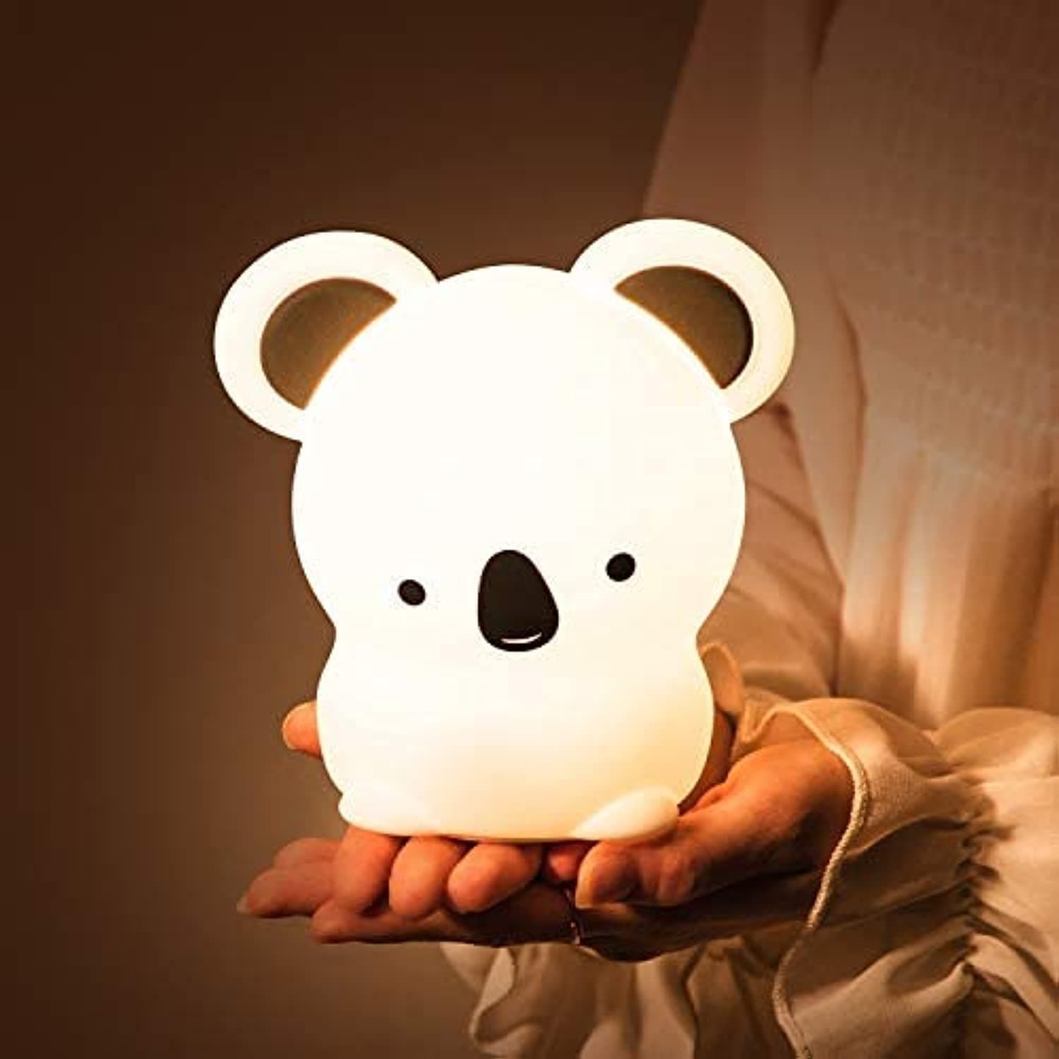 One FireKoala Night Light for Kids Room, Koala Lamp Kids Night Light Bedroom, Cute Koala Gifts for Girls, Portable Squishy Silicone Baby Night Light, Nursery Animal Kids Lamp, Battery Kid Night Light