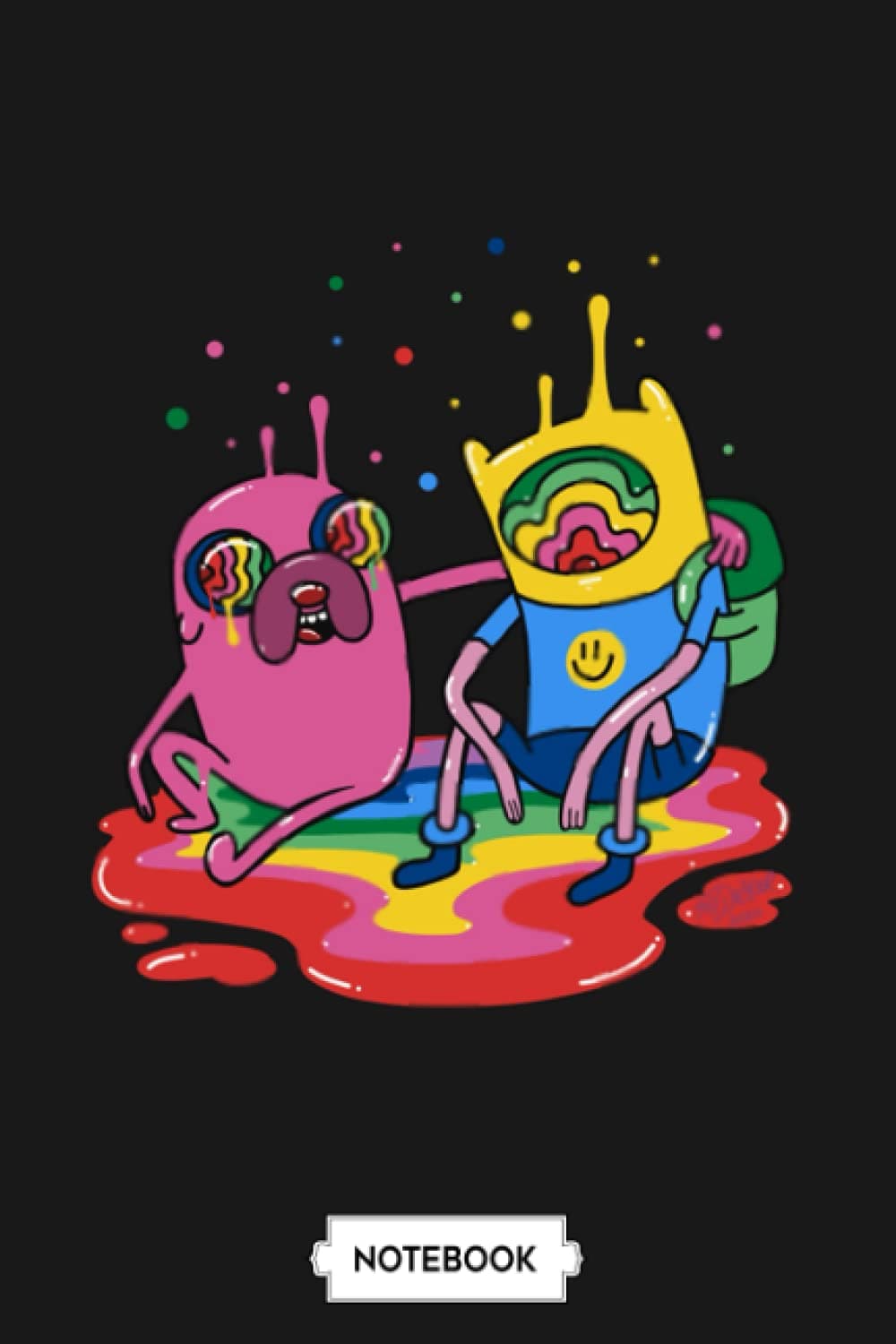 Trippy Finn Jake N11046 Notebook: Journal, Lined College Ruled Paper, 6x9 120 Pages, Planner, Matte Finish Cover, Diary