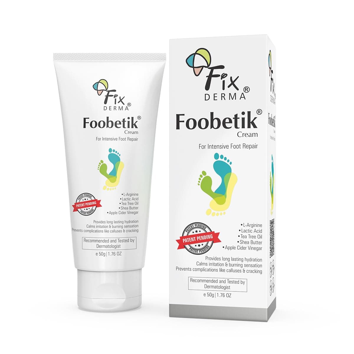 Foobetik Cream, Foot cream, Foot care for diabetic, For Dry & Cracked Feet, Moisturizes & Soothes Feet, Heel Repair, For Calloused, or Chapped Skin, Paraben Free - 50g