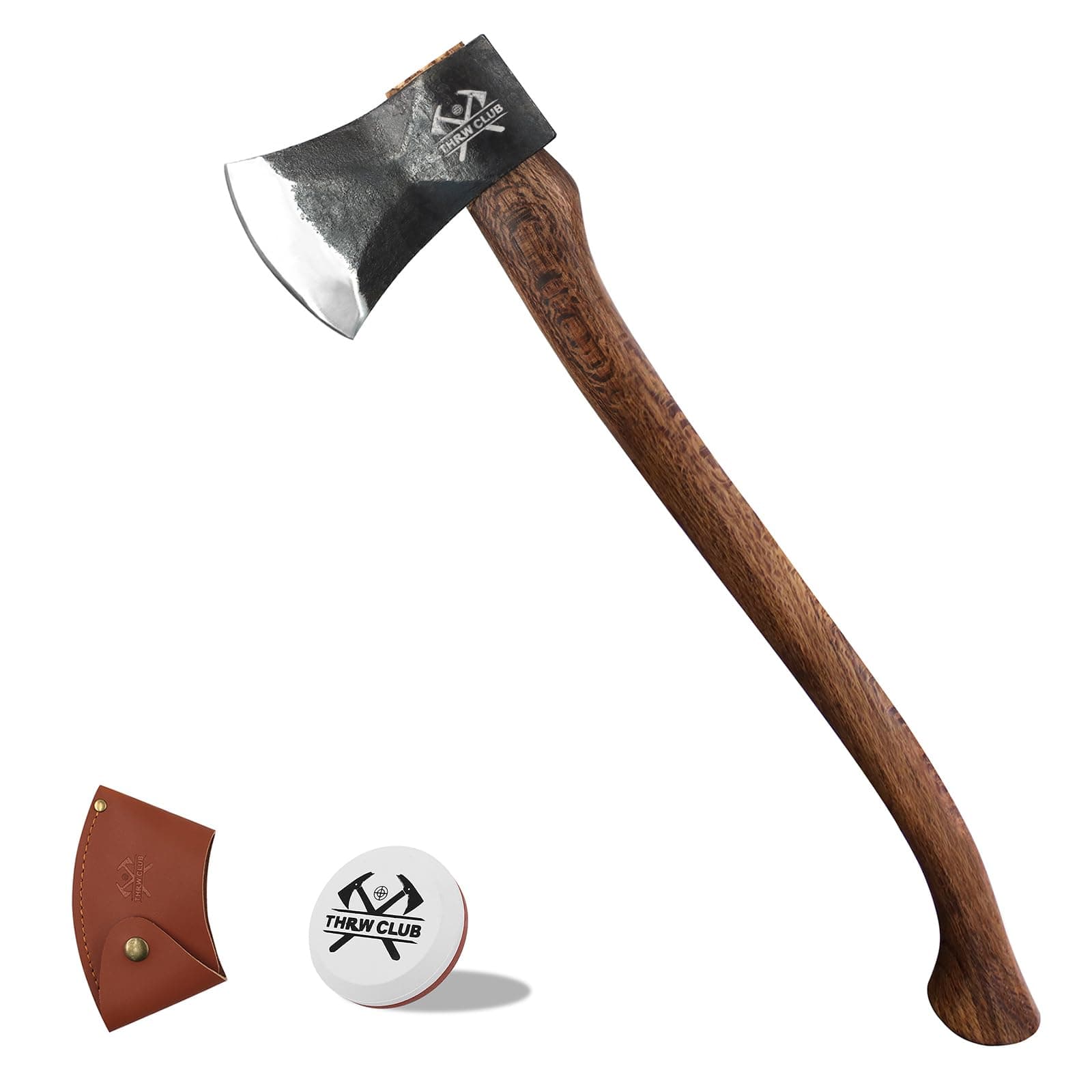 27.5 Inch Professional Wood Splitting Axe, Wood Chopping Axe with Leather Sheath, Tree Felling Ax, Sporting, Racing Ax for Timbersports - Head 3.9lbs