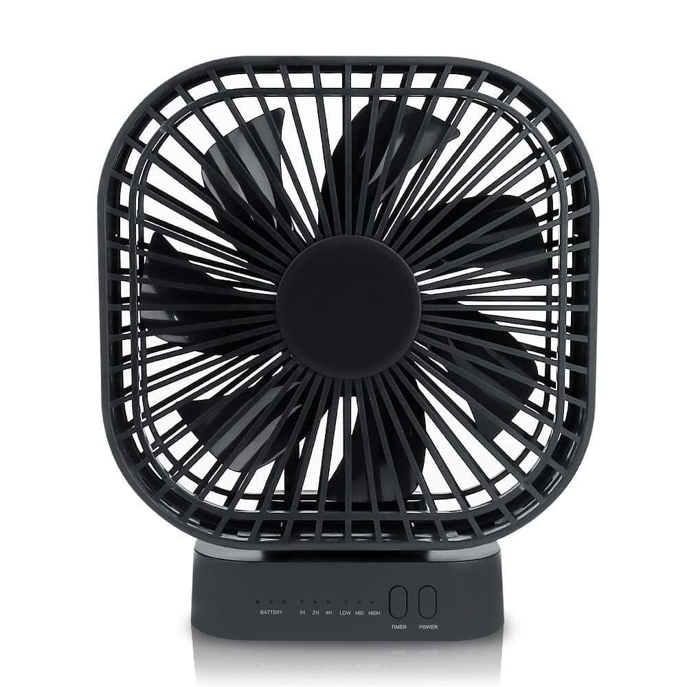 WIOR 4000mAh Battery Operated Desk Fan with Magnet Base, Portable Mini Table Fan Personal Cooling Fan, 3 Speeds with Timer, Super Quiet, Powered by USB or Rechargeable Battery for Indoor Outdoor