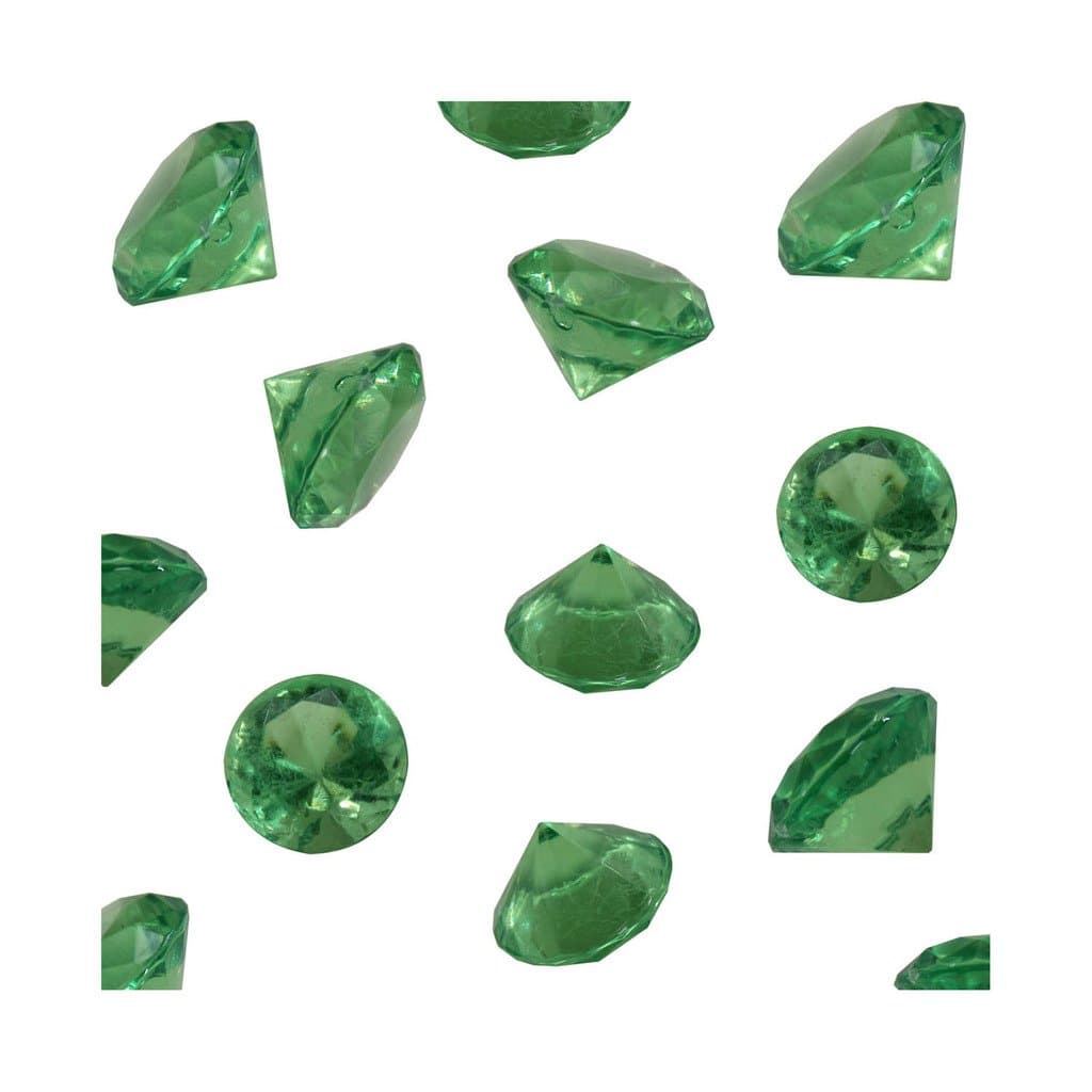 WELMATCH Grass Green Acrylic Diamond Vase Fillers 1 Pound - 240 pcs 3/4 Inch Wedding Party Event Banquet Birthday Decoration Crystals Gem Table Scatters (Grass Green, 240 pcs)