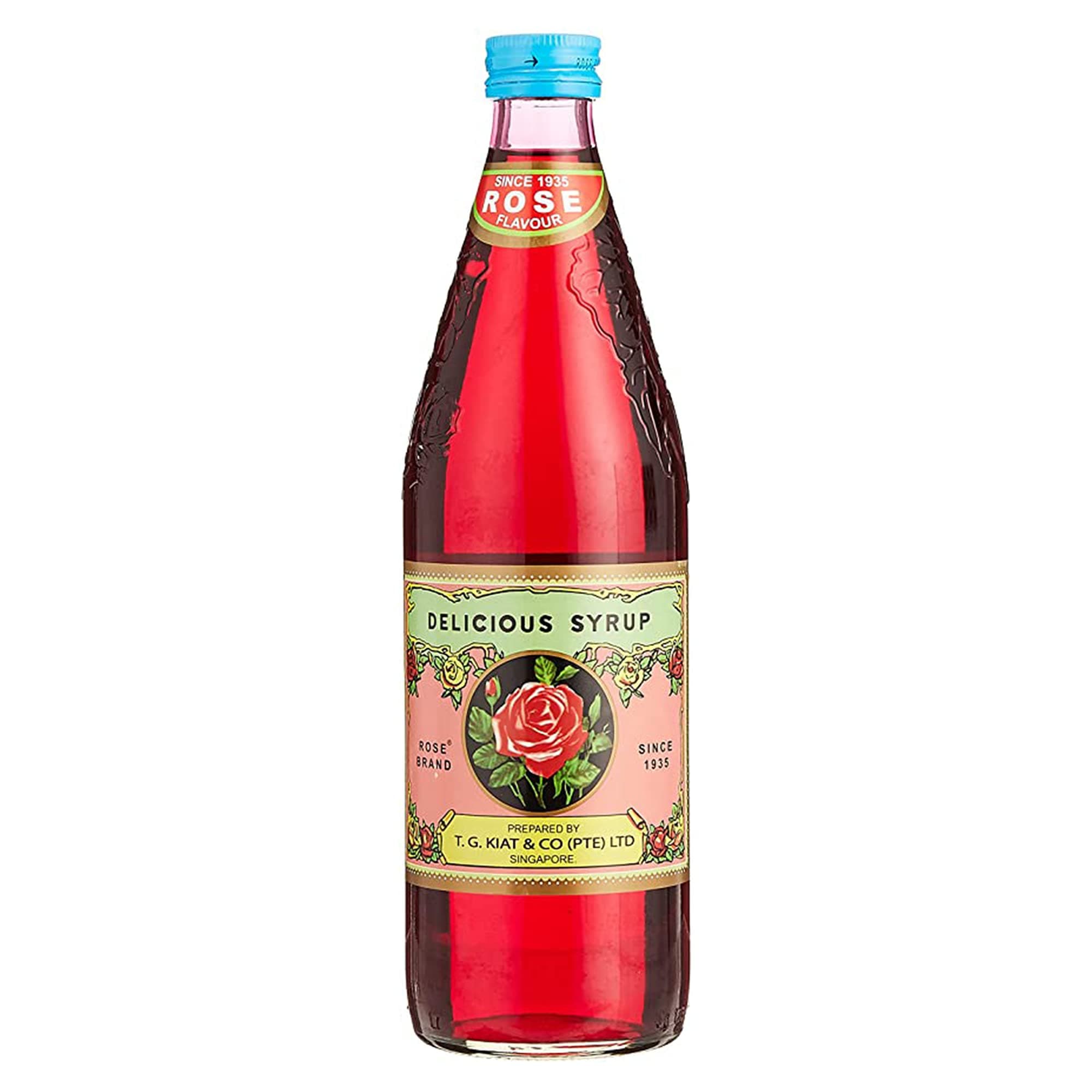 T.G.KIAT T.G Kiat Rose Syrup 750ml, made in Singapore, Red